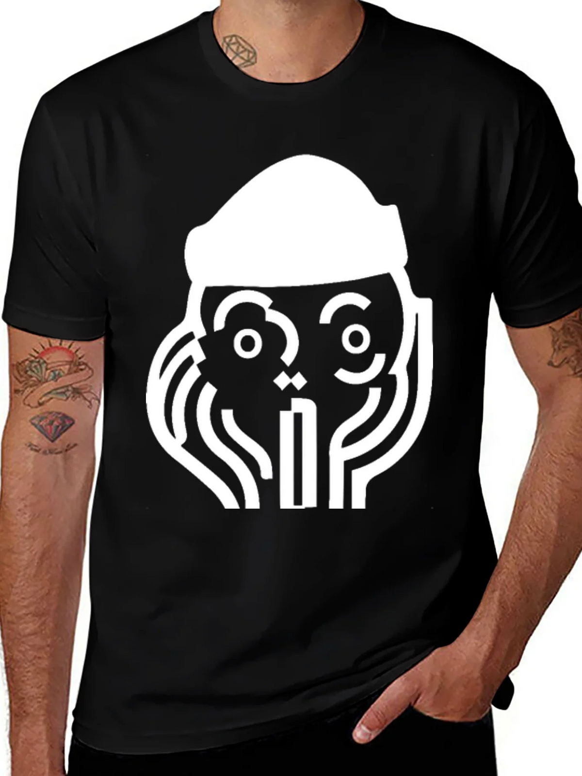 Abstract Graphic Print Tee - Black product image 1