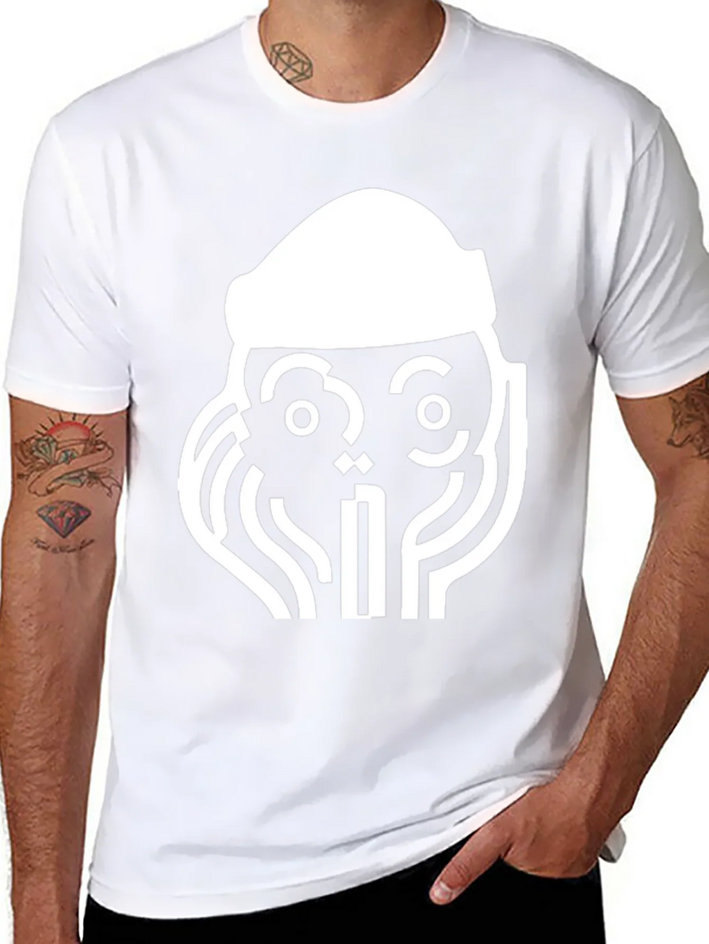 Abstract Graphic Print Tee - Black product image 6