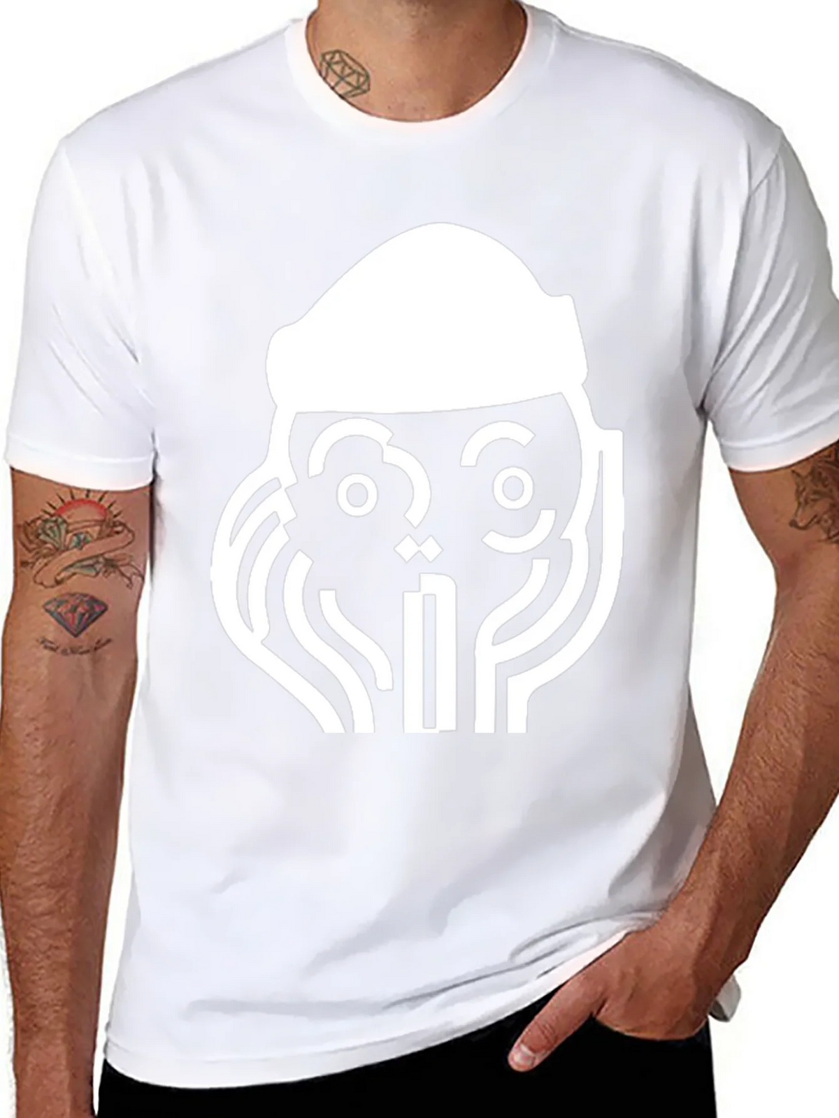 Abstract Graphic Print Tee - Black product image 6
