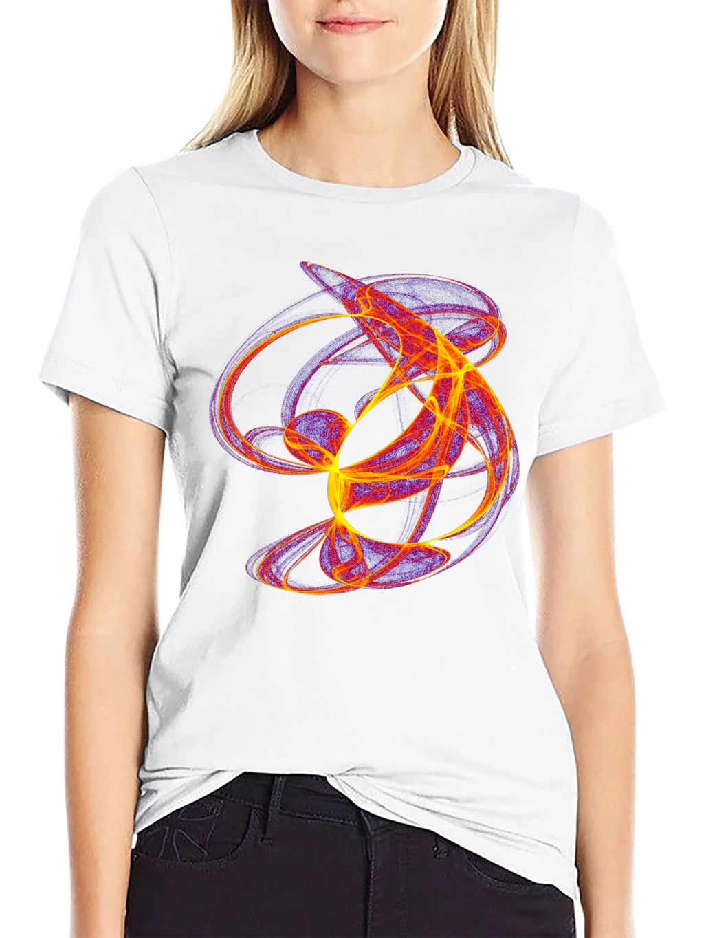 Abstract Flame Graphic Black T-Shirt product image 6