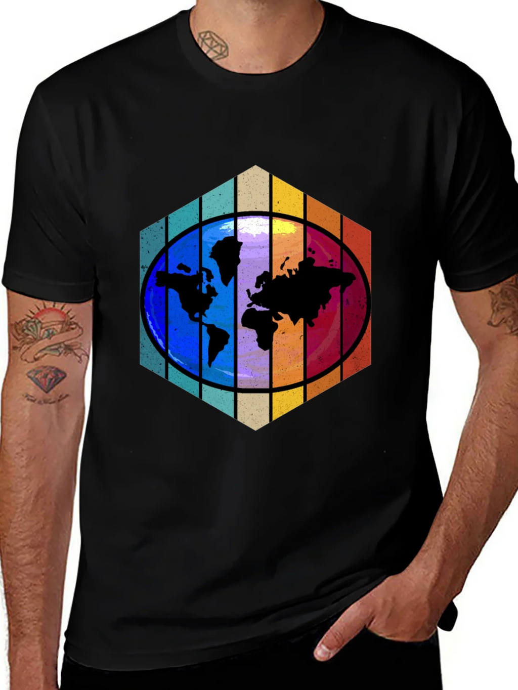 World Map Graphic Tee - Black product image 1