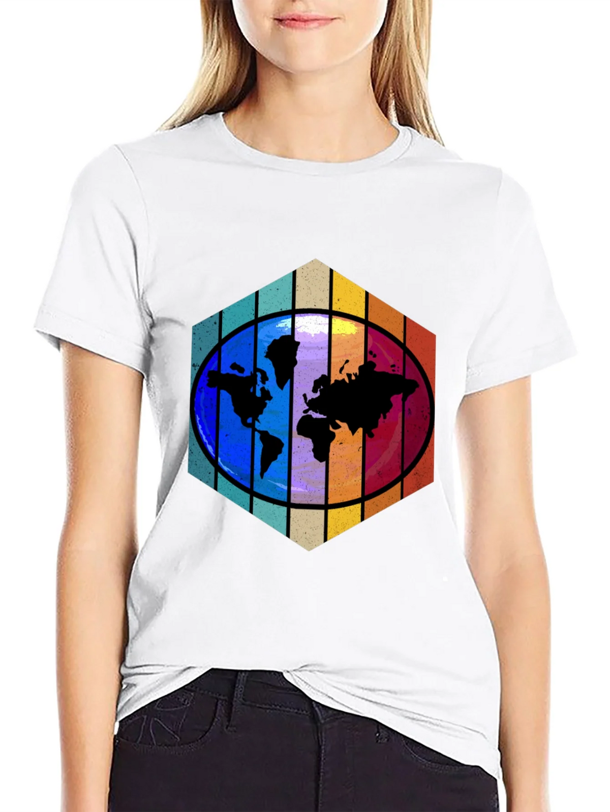 World Map Graphic Tee - Black product image 8