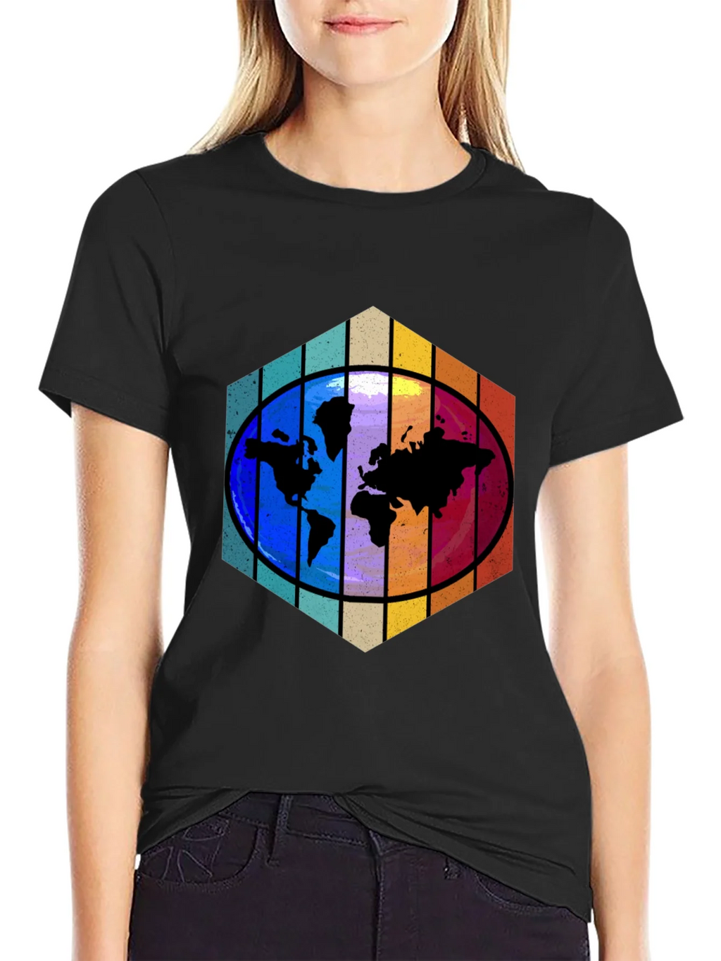 World Map Graphic Tee - Black product image 2