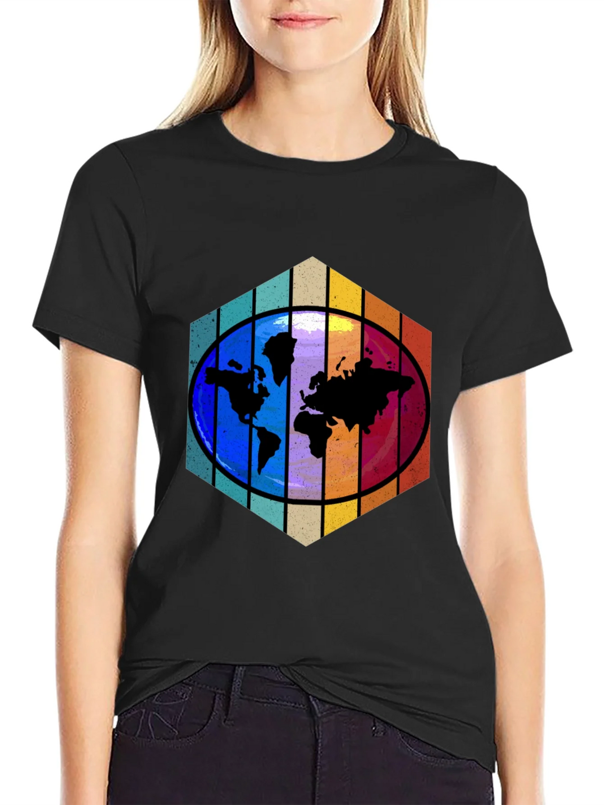 World Map Graphic Tee - Black product image 2