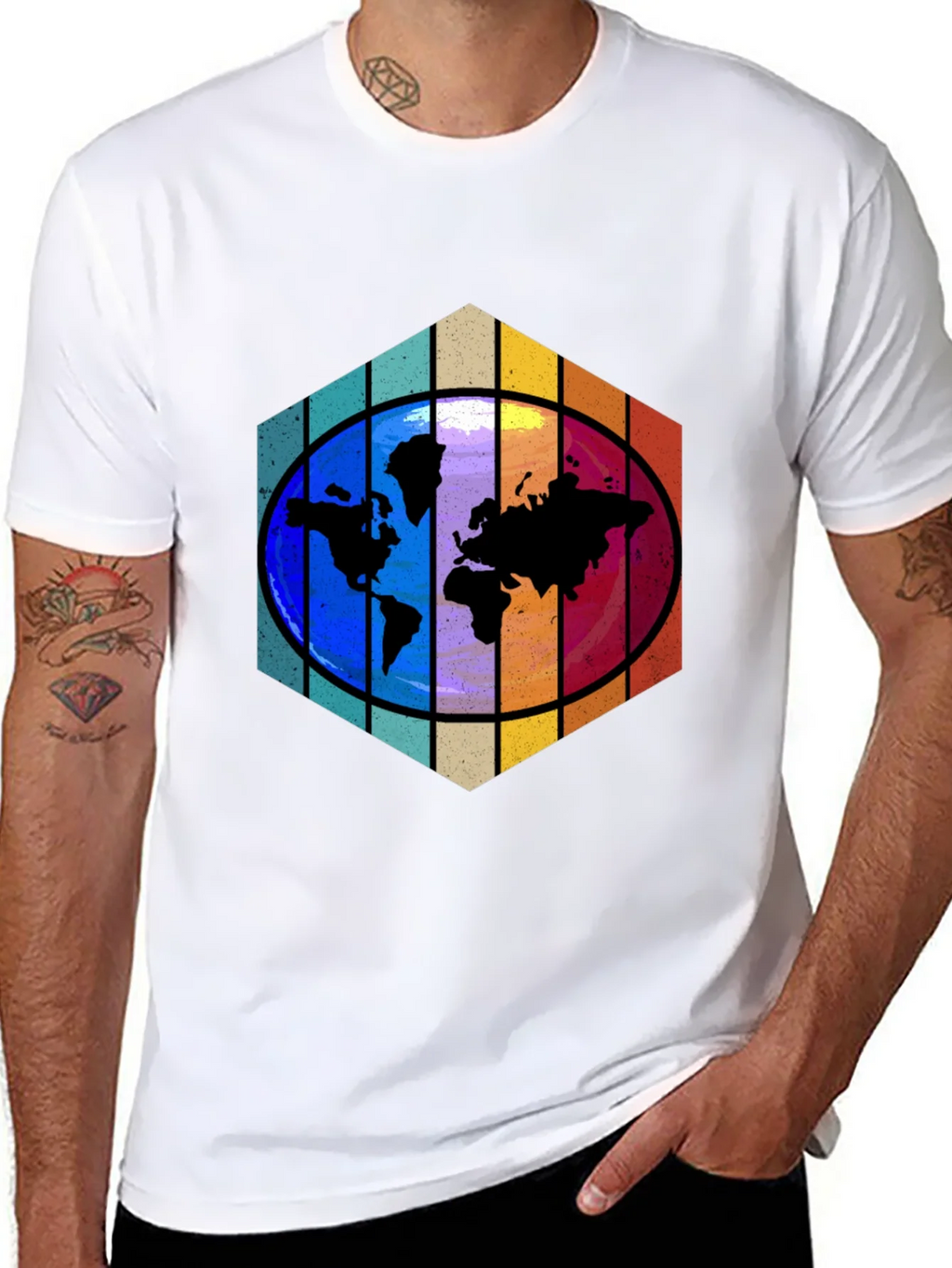 World Map Graphic Tee - Black product image 7