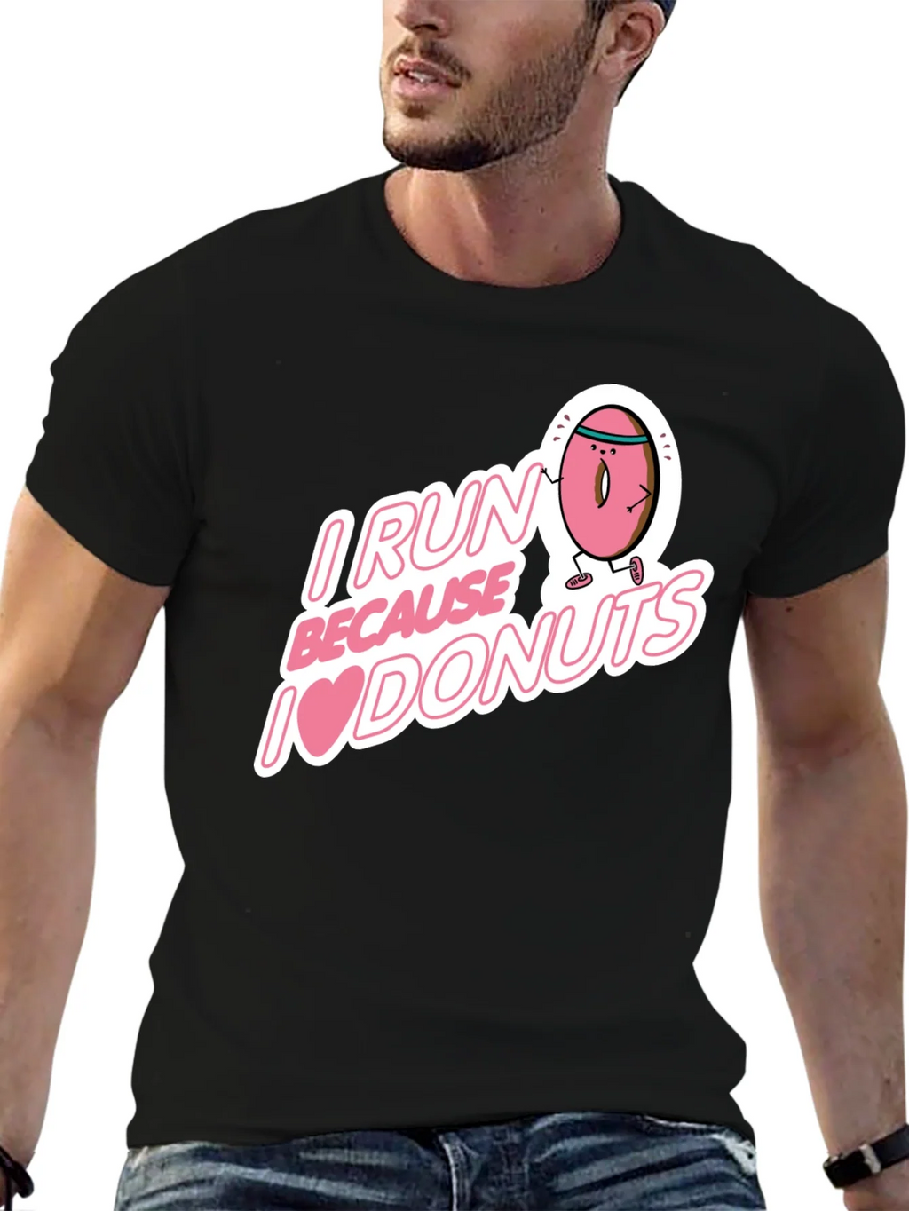I Run Because I Love Donuts Graphic T-Shirt product image 6