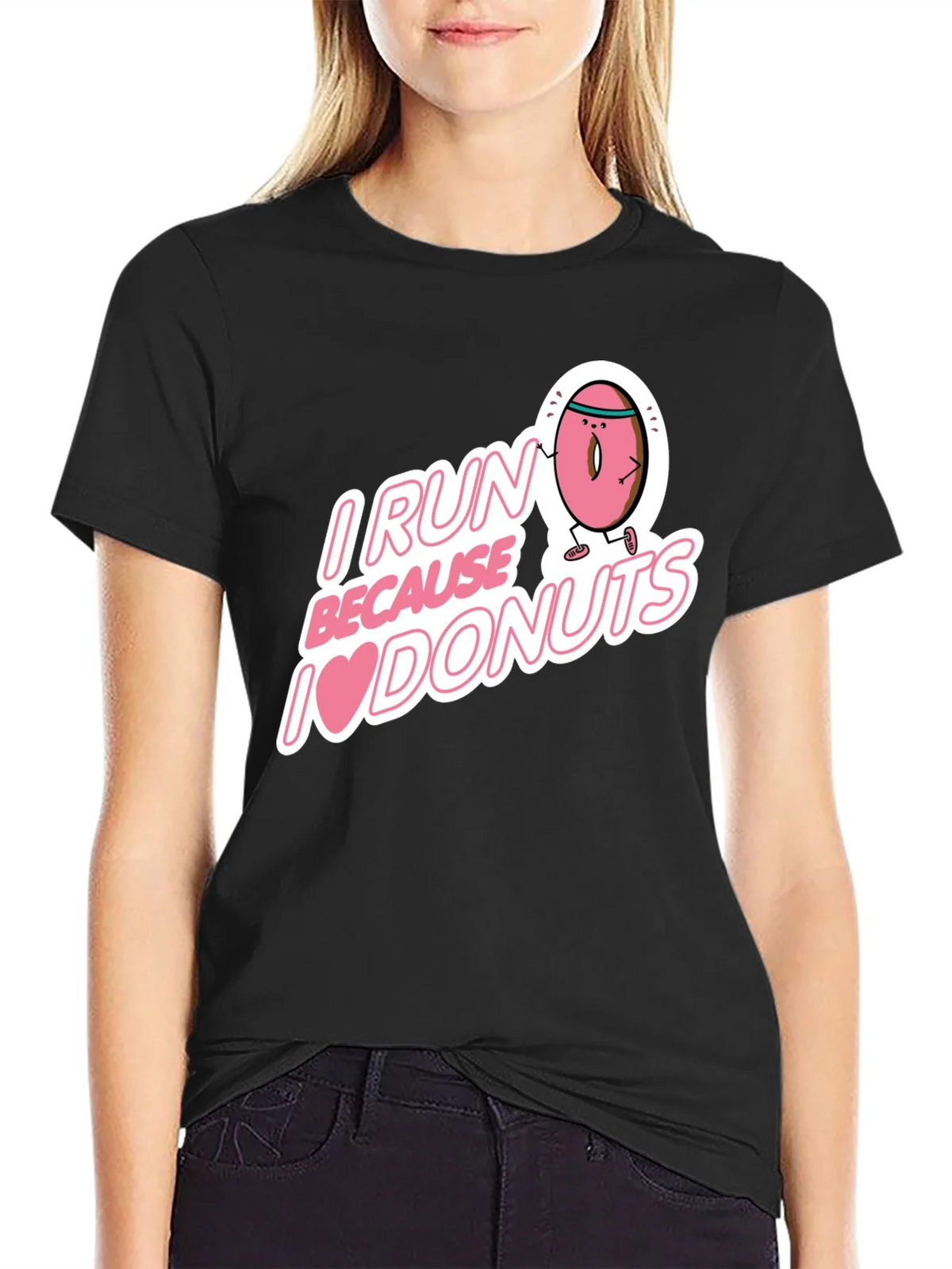 I Run Because I Love Donuts Graphic T-Shirt product image 2