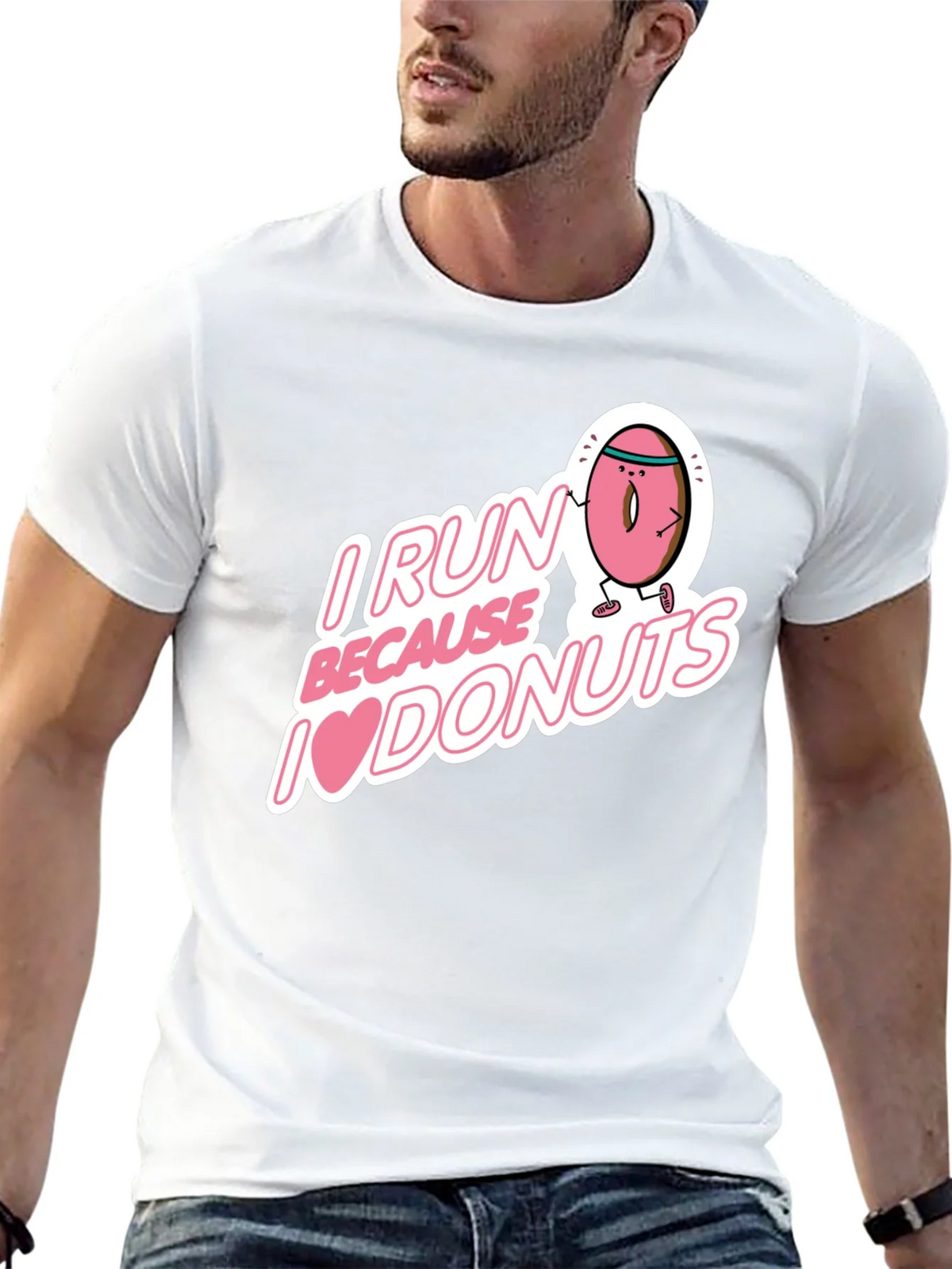 I Run Because I Love Donuts Graphic T-Shirt product image 12