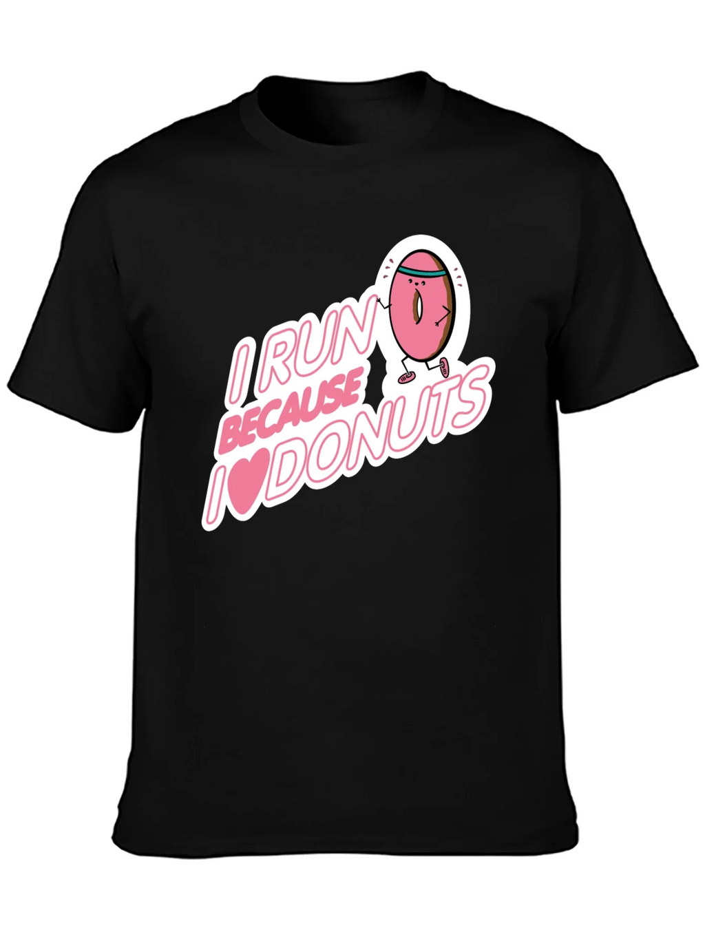 I Run Because I Love Donuts Graphic T-Shirt product image 3