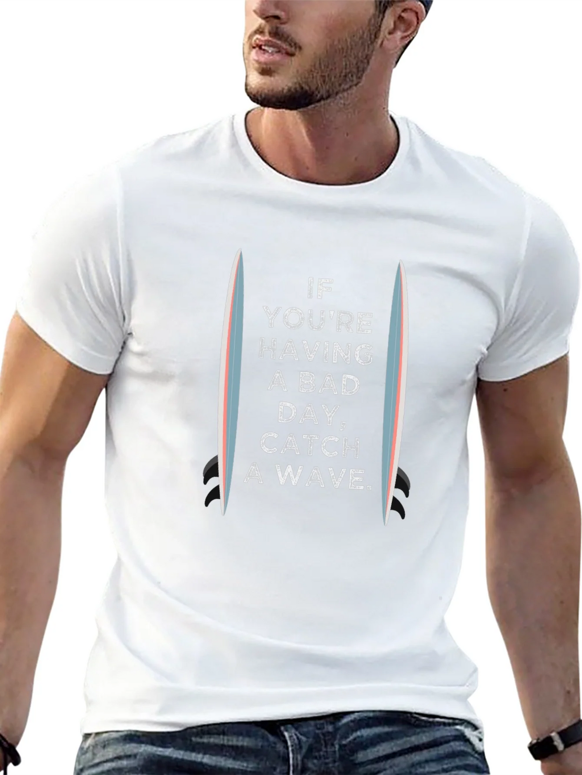 Catch a Wave Graphic Tee - Surfboard Design product image 12