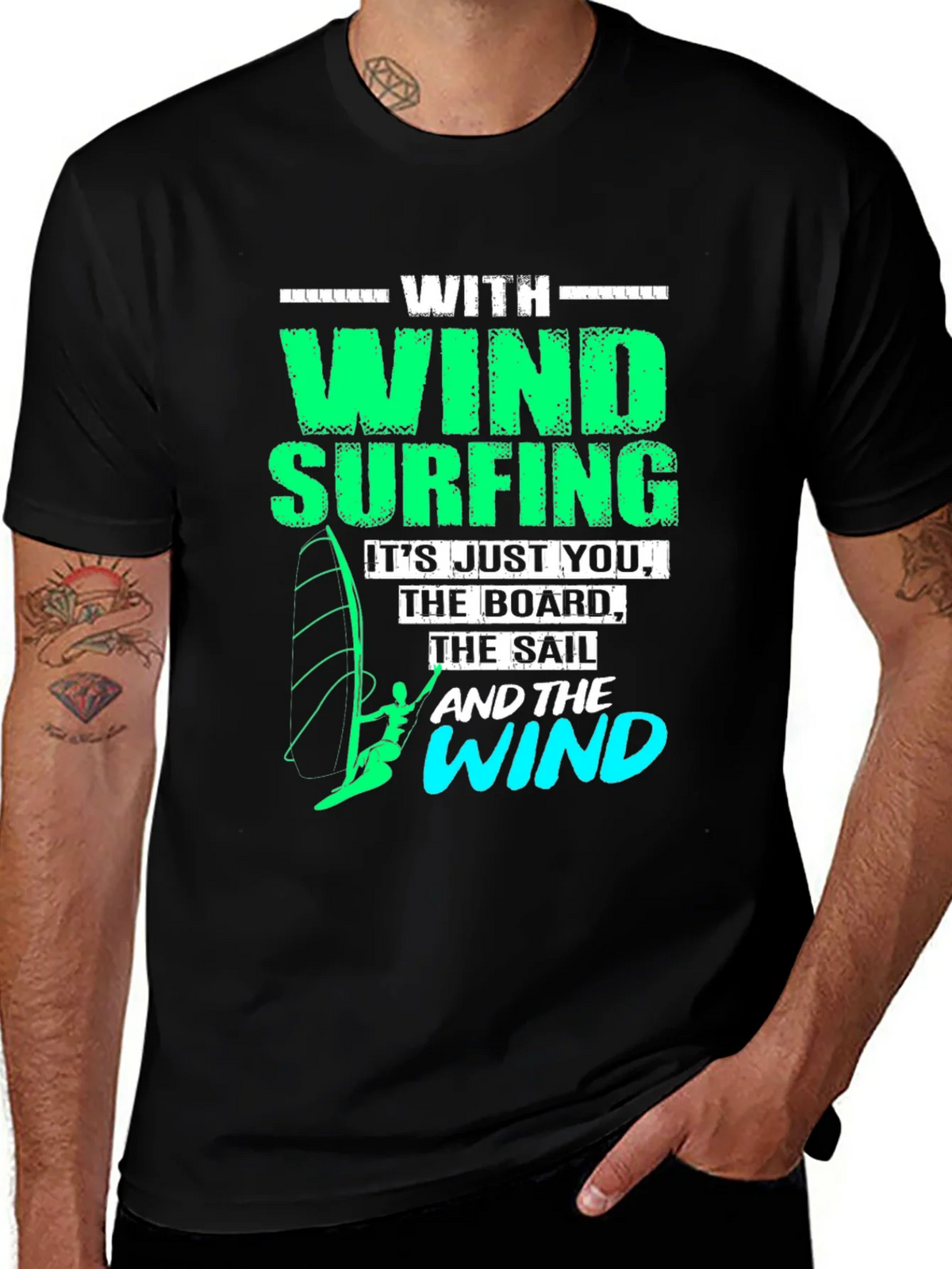 Windsurfing T-Shirt: Just You The Board & Wind product image 1