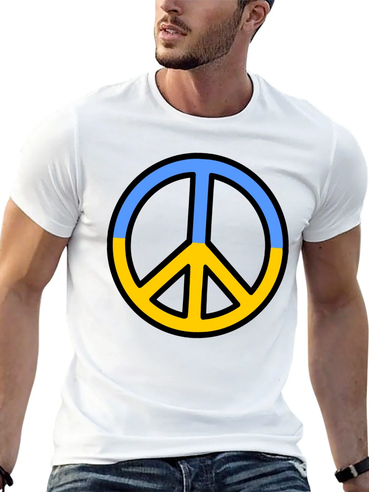 Ukraine Peace Sign Black T-Shirt product image 1