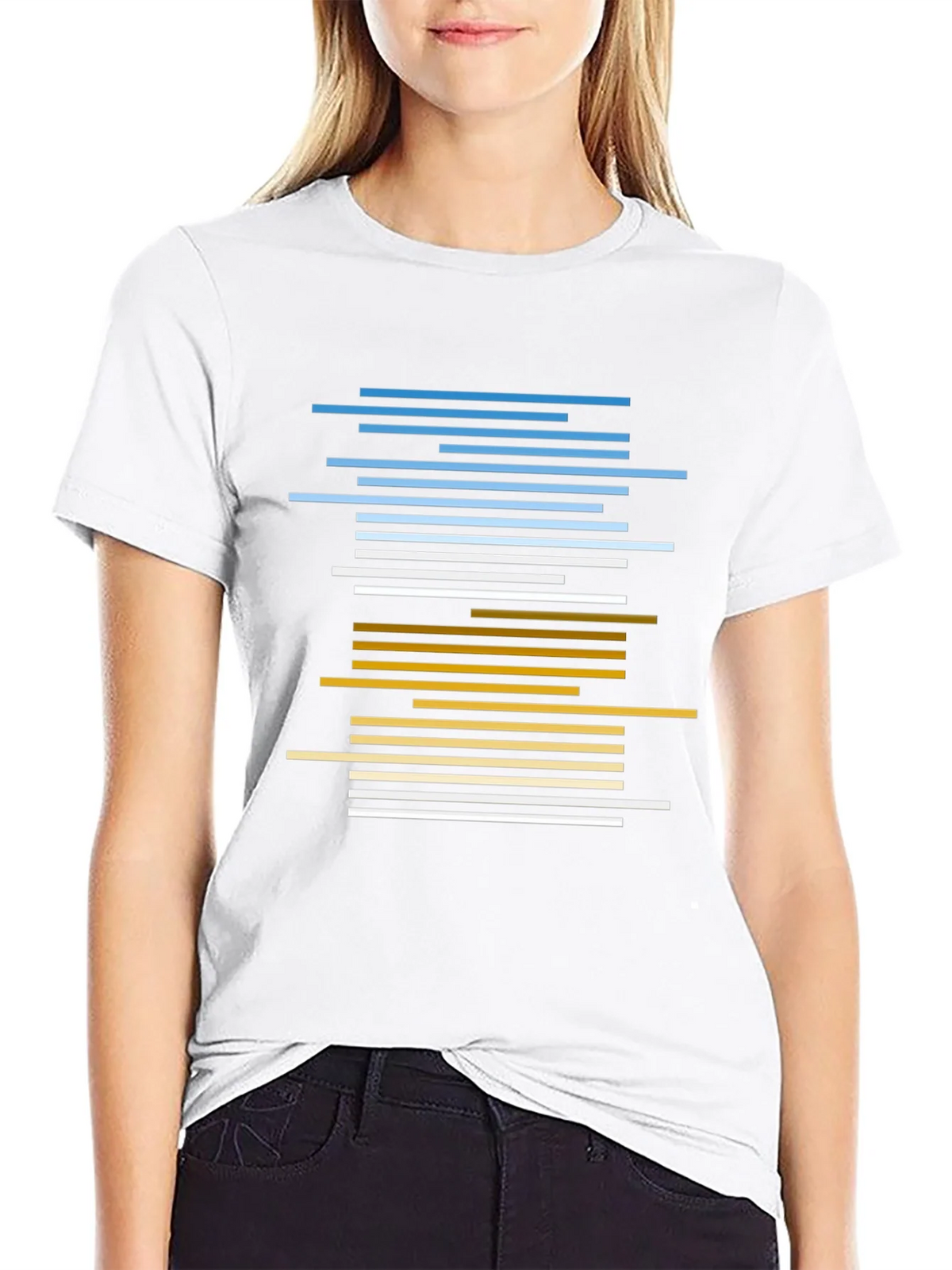 Abstract Striped Graphic Tee - Casual Black T-Shirt product image 8