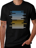 Abstract Striped Graphic Tee - Casual Black T-Shirt product image 1
