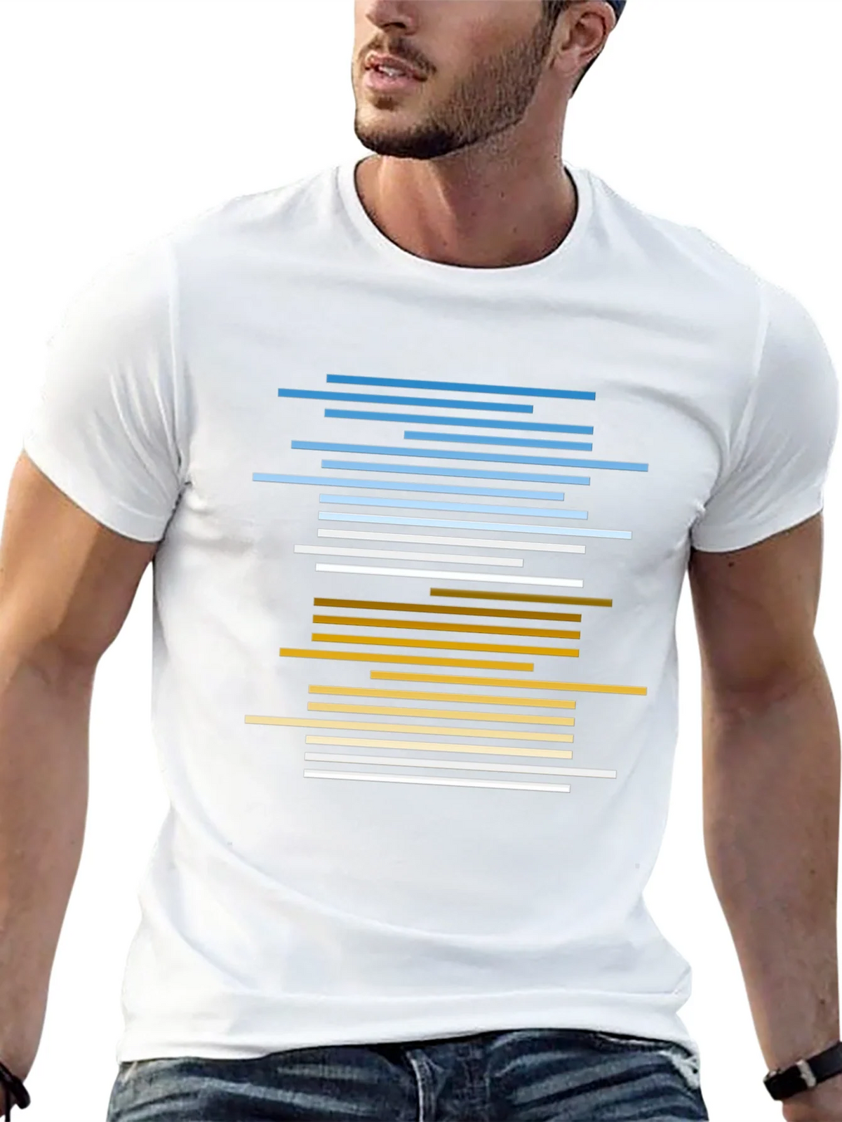 Abstract Striped Graphic Tee - Casual Black T-Shirt product image 12