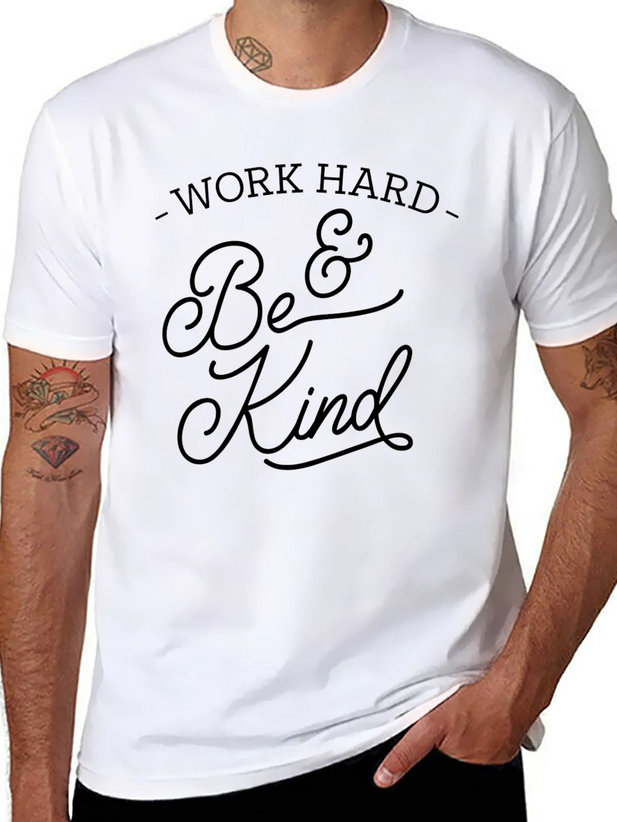 Work Hard & Be Kind Graphic Tee - Soft Cotton Blend product image 5