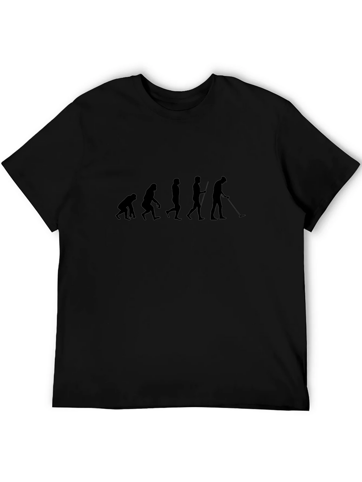 Evolution of Man Metal Detecting Black T-Shirt product image 5