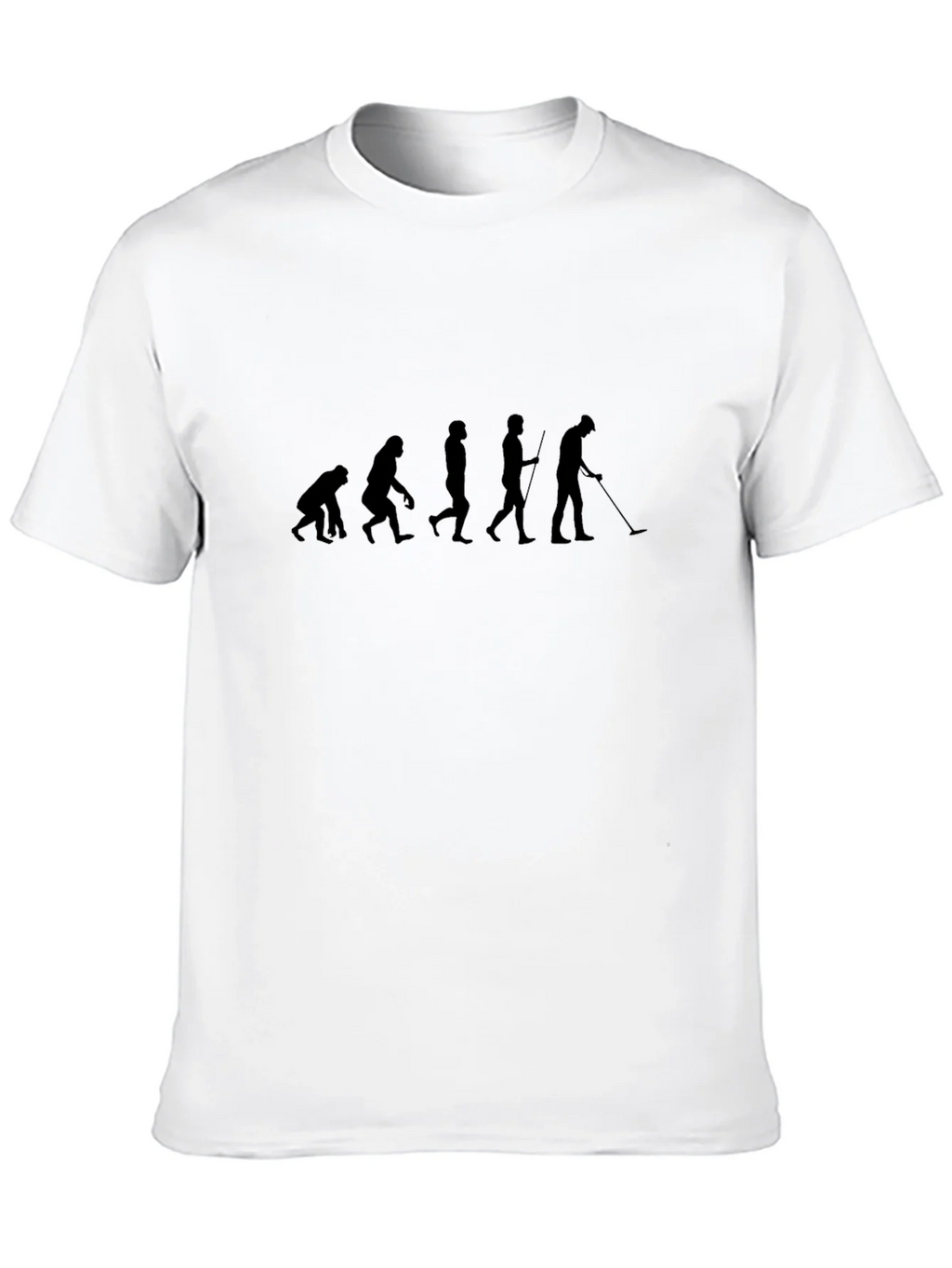 Evolution of Man Metal Detecting Black T-Shirt product image 9