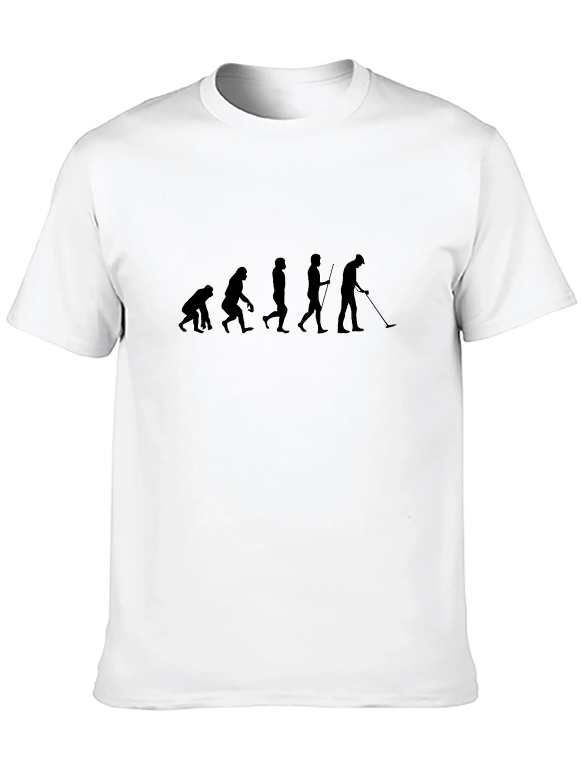 Evolution of Man Metal Detecting Black T-Shirt product image 9