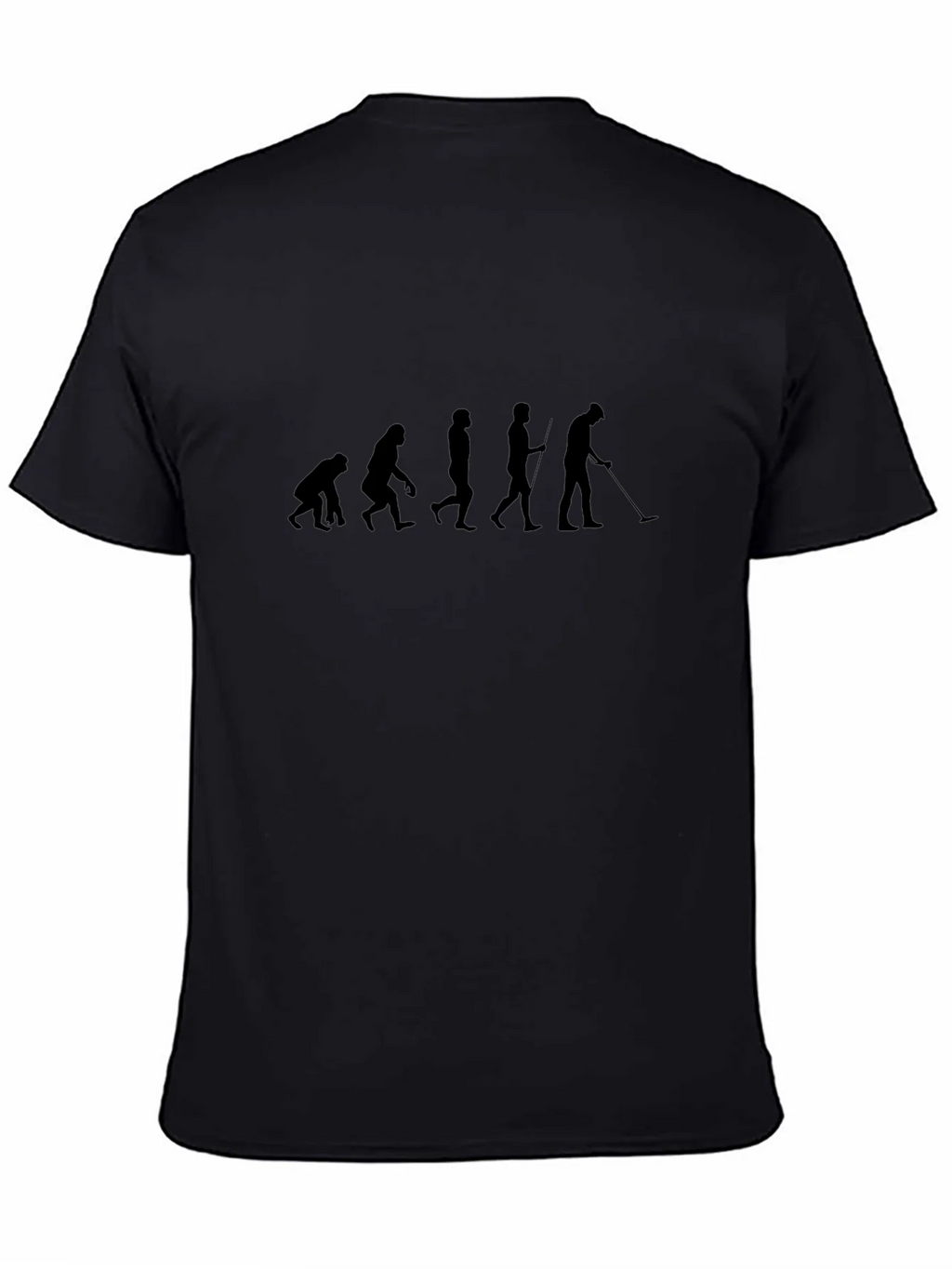 Evolution of Man Metal Detecting Black T-Shirt product image 4