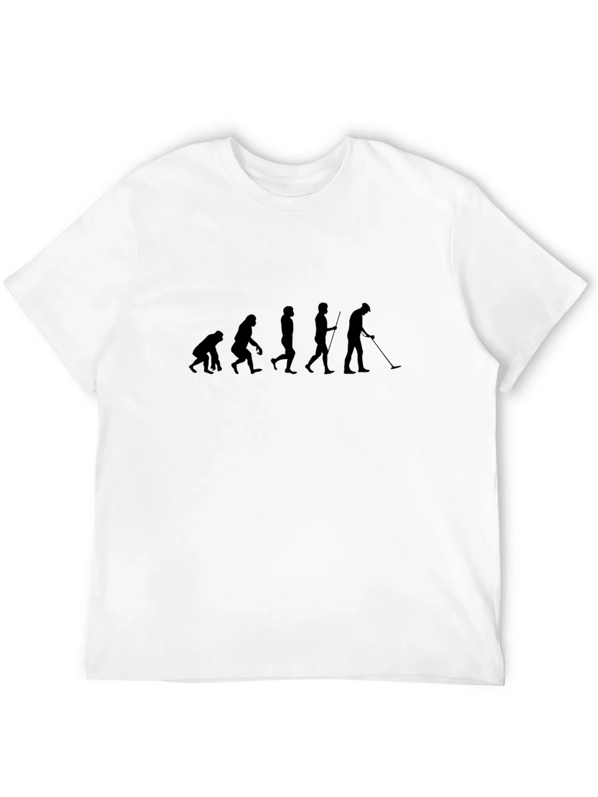 Evolution of Man Metal Detecting Black T-Shirt product image 11