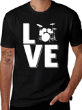 Love Drums Graphic Tee - Black Cotton Blend product image 1