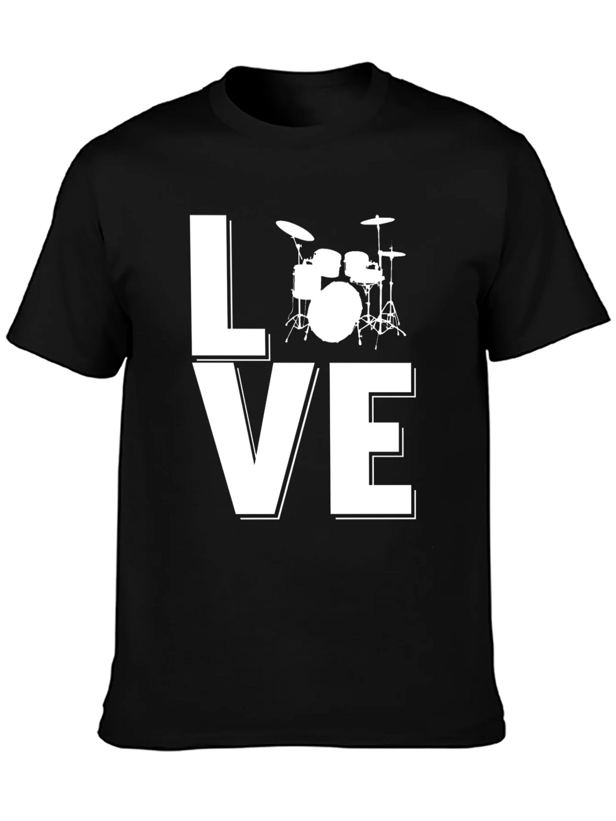 Love Drums Graphic Tee - Black Cotton Blend product image 2