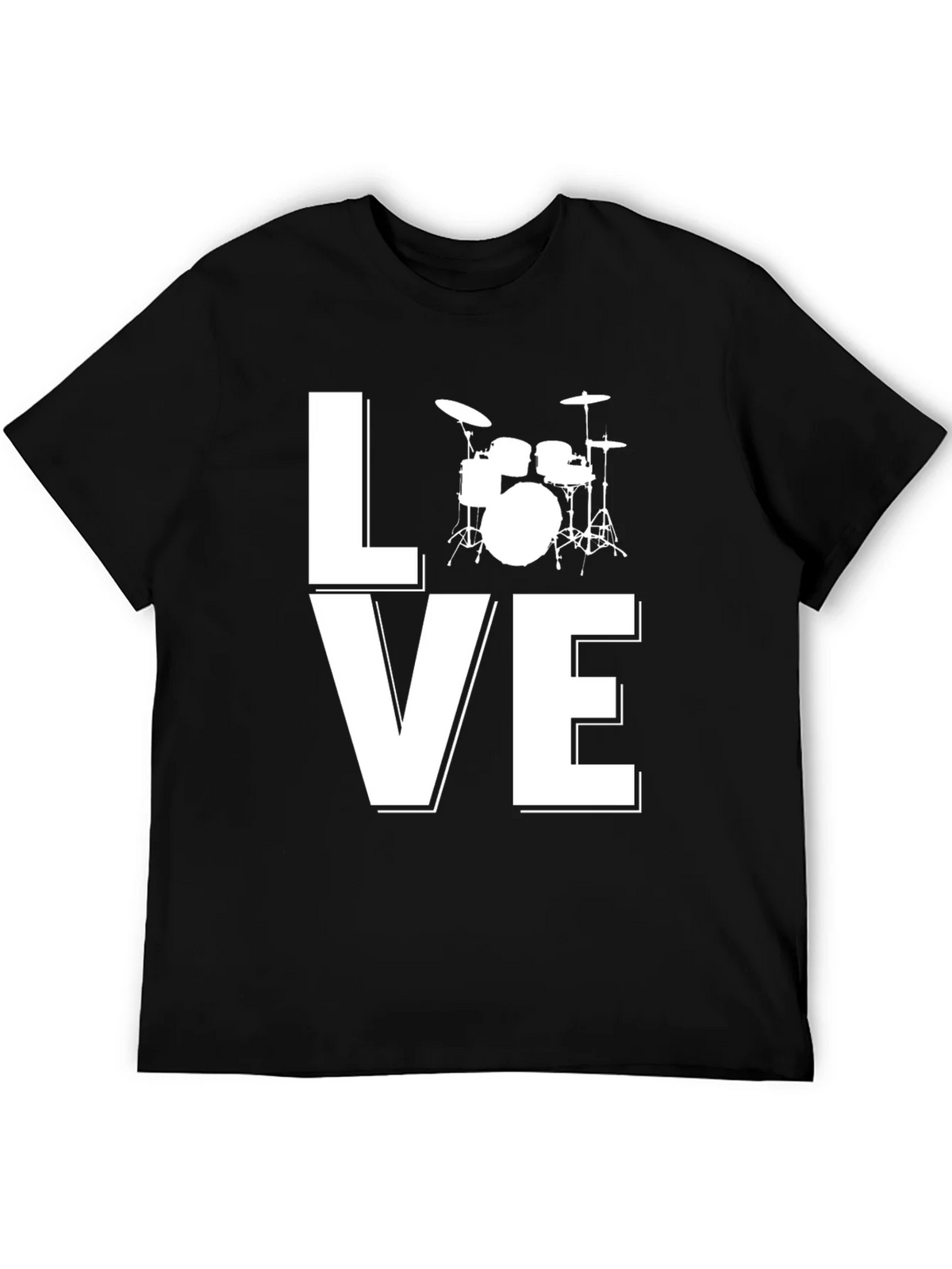 Love Drums Graphic Tee - Black Cotton Blend product image 3
