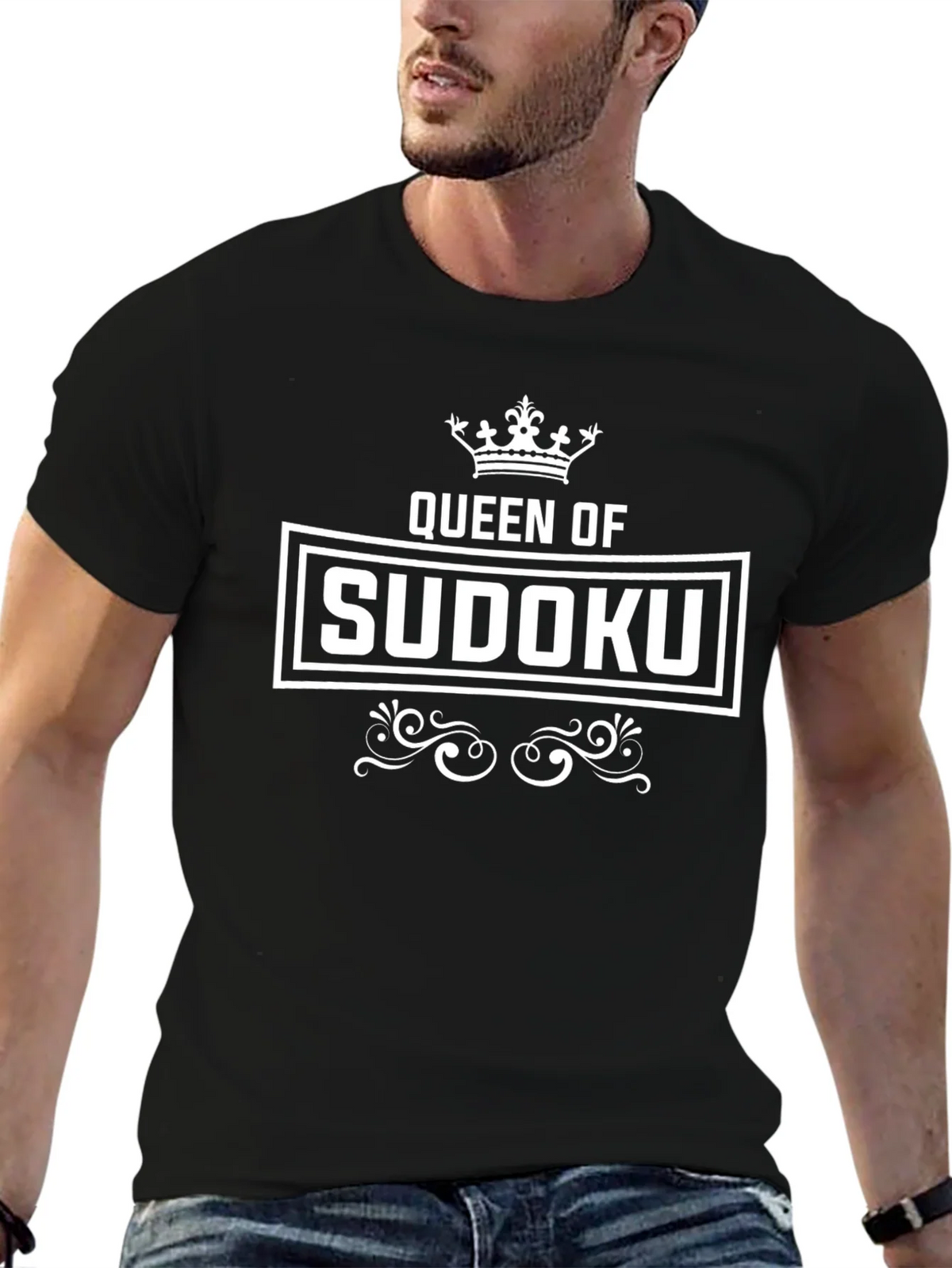 Queen of Sudoku T-Shirt - Black Graphic Tee product image 6