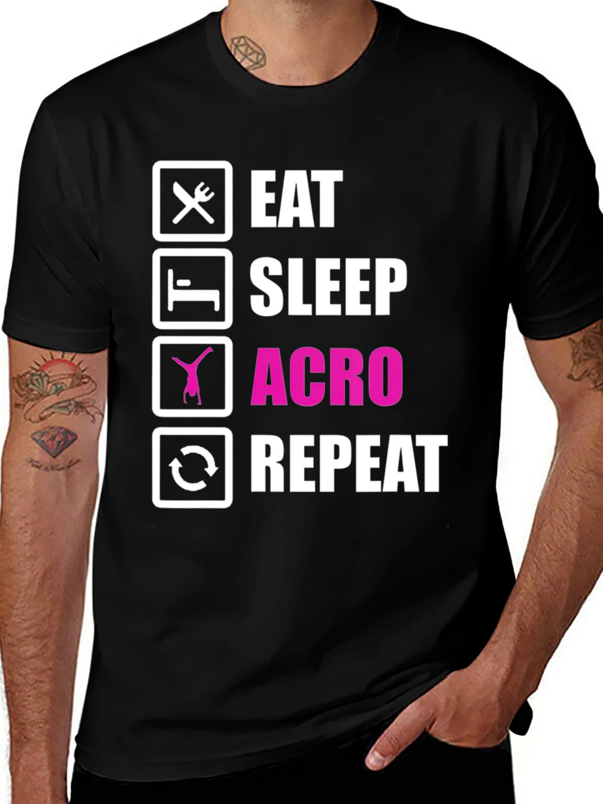 Eat Sleep Acro Repeat T-Shirt product image 1