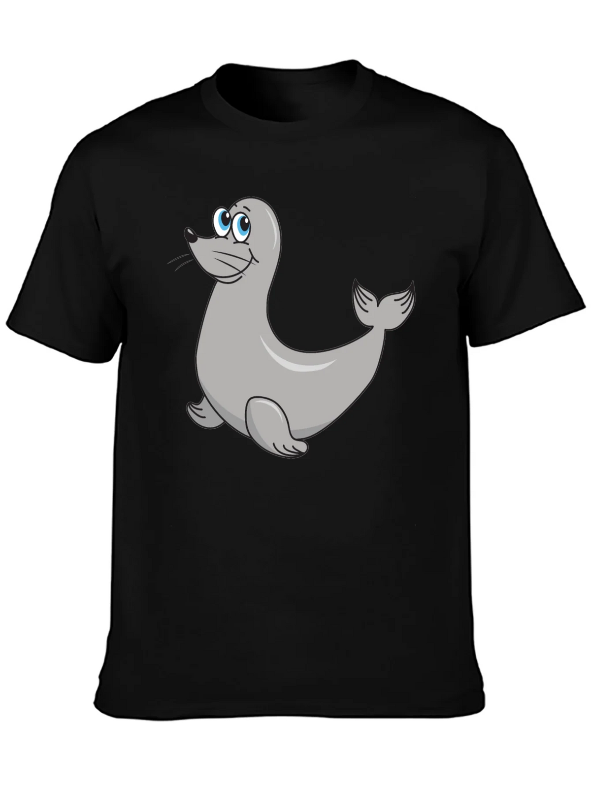 Seal Cartoon Black T-Shirt product image 3
