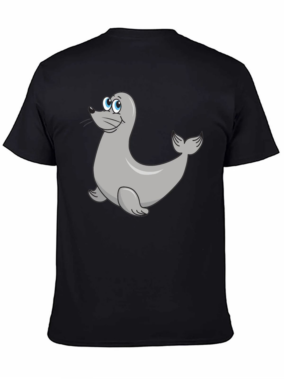 Seal Cartoon Black T-Shirt product image 4