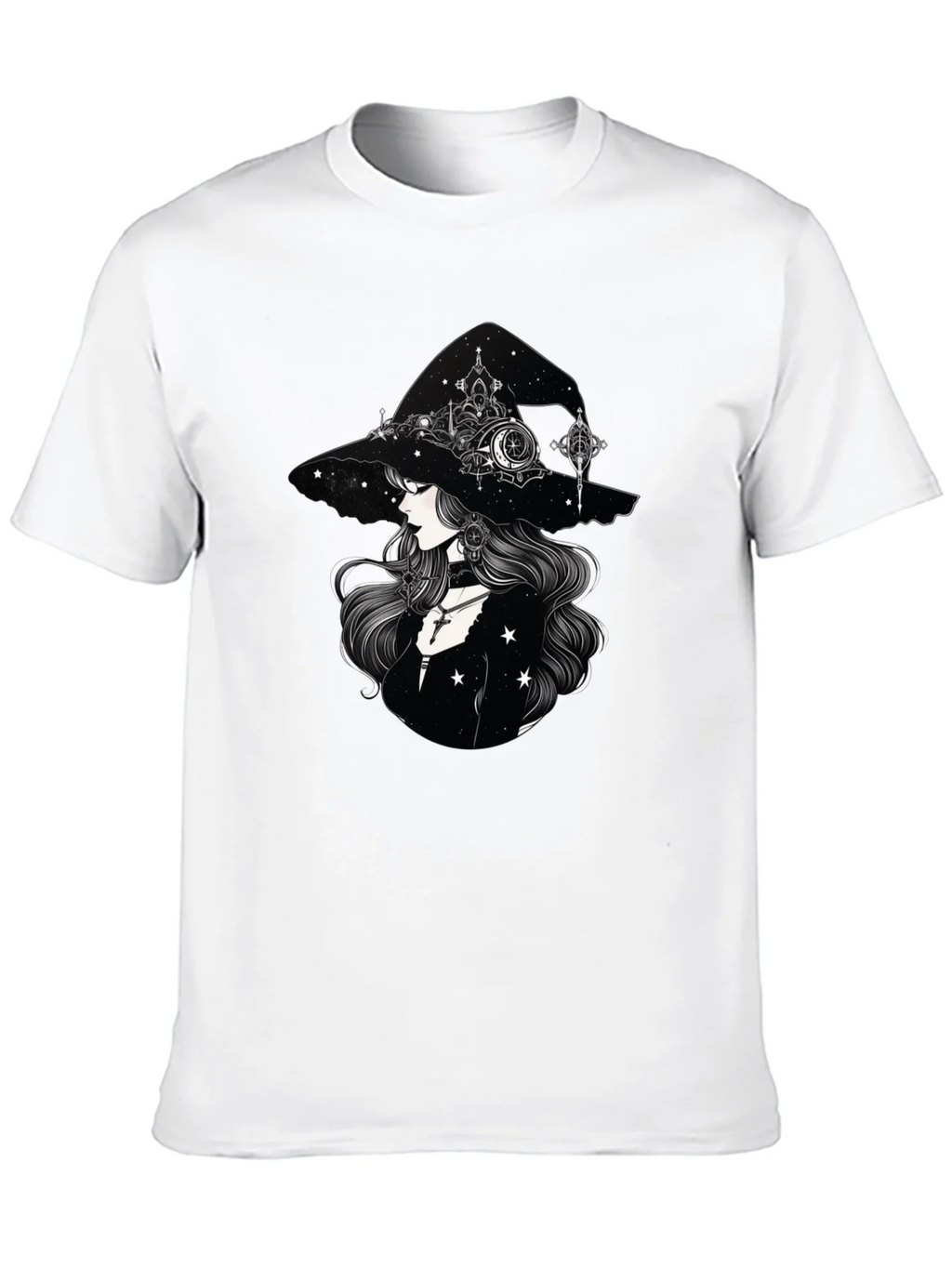 Celestial Witch Graphic Tee - Black Cotton Shirt product image 9