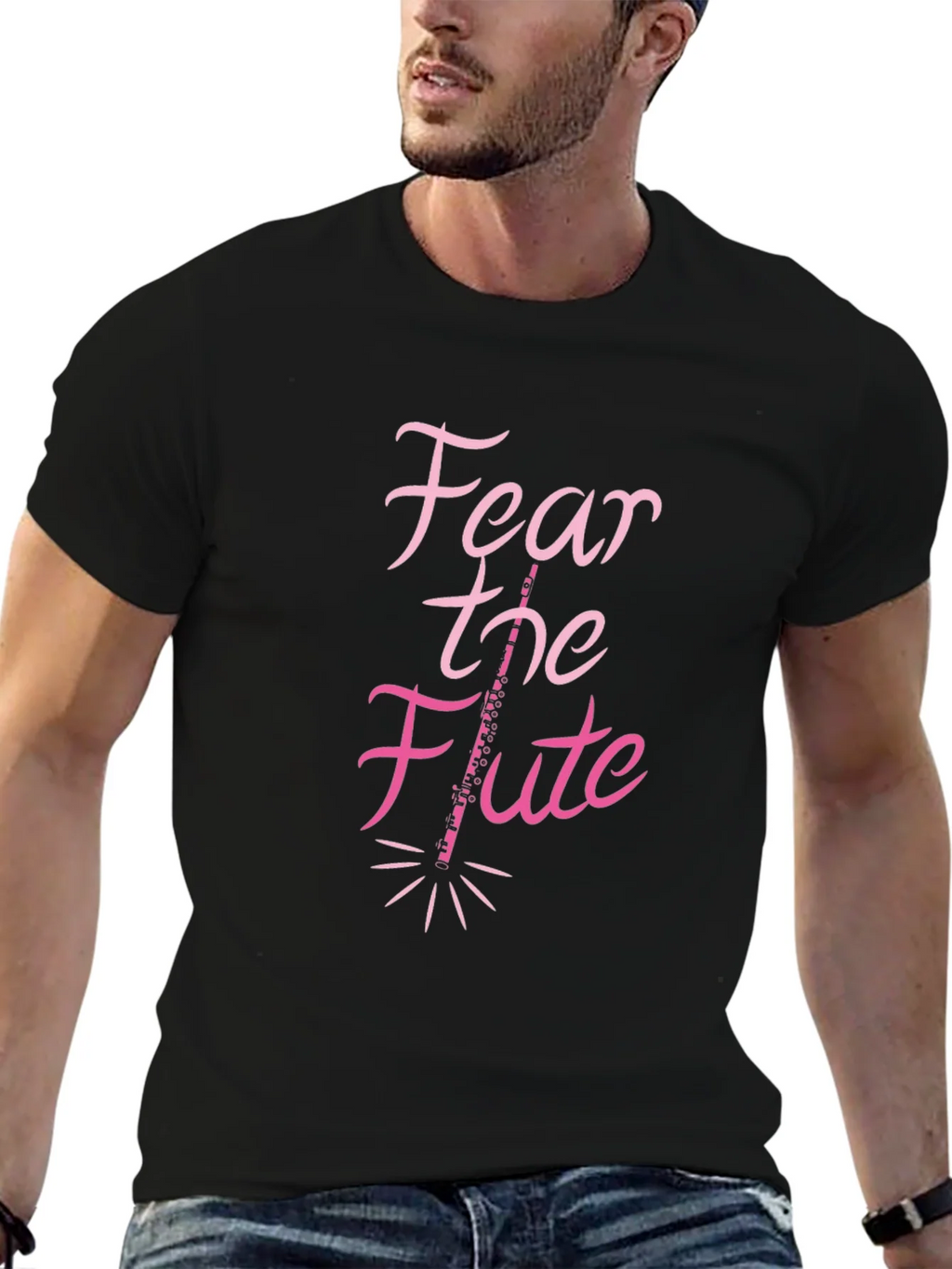 Fear the Flute Black T-Shirt Musician Gift product image 6