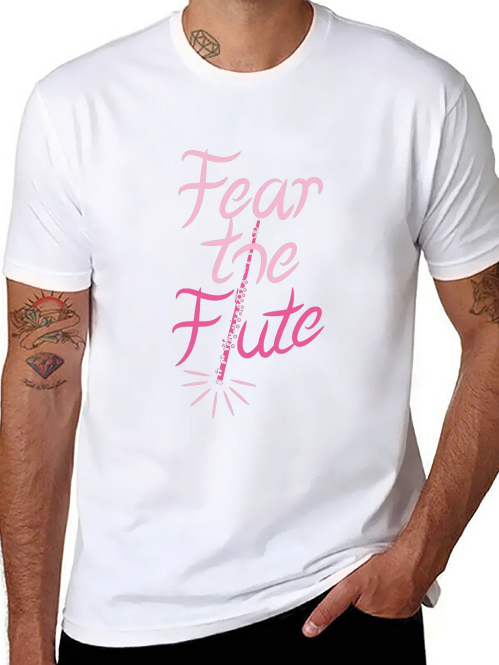 Fear the Flute Black T-Shirt Musician Gift product image 7