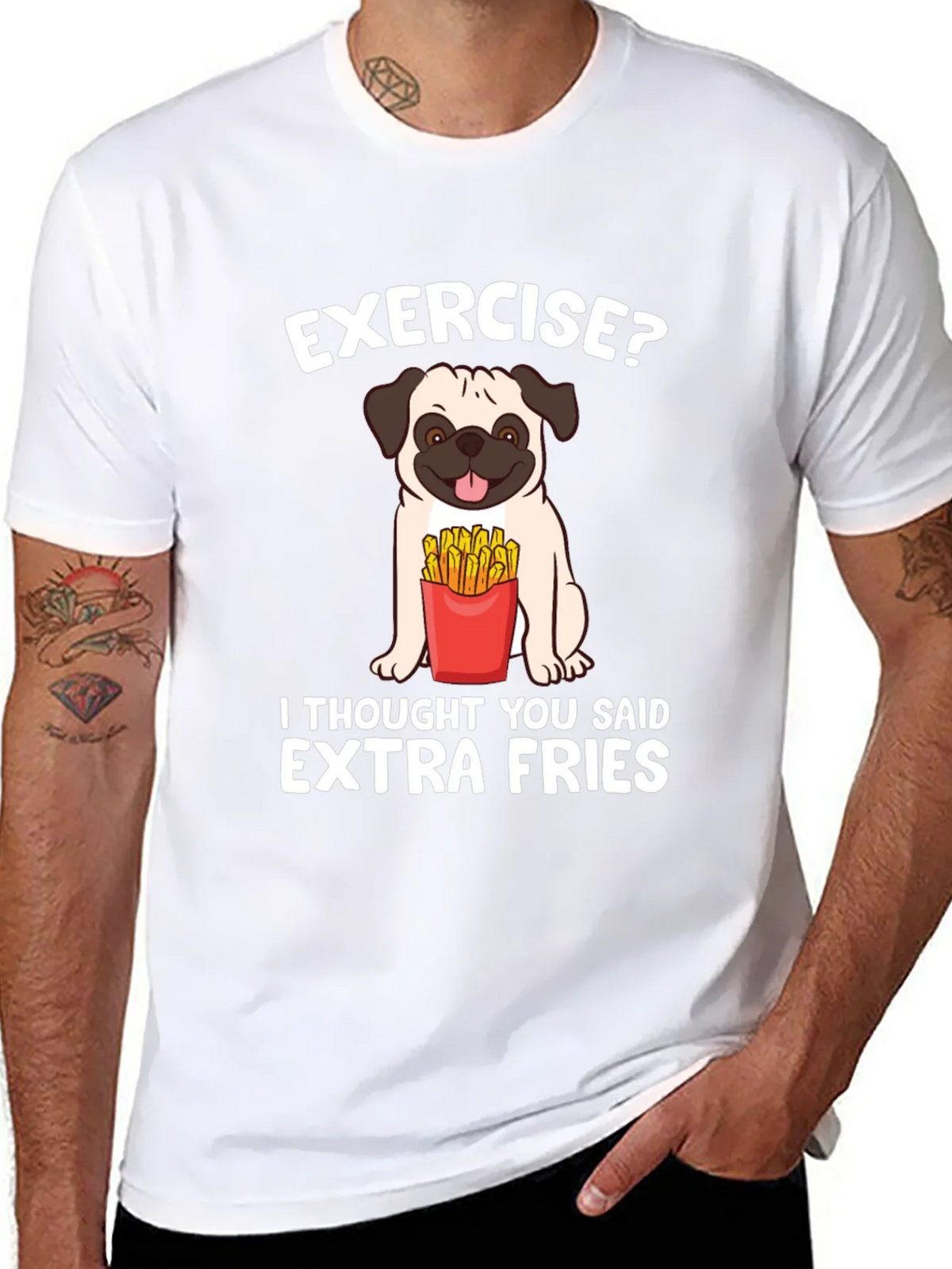 Exercise? Extra Fries T-Shirt product image 7
