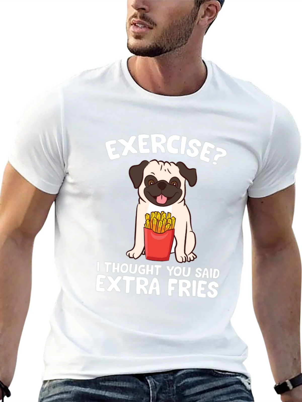 Exercise? Extra Fries T-Shirt product image 12