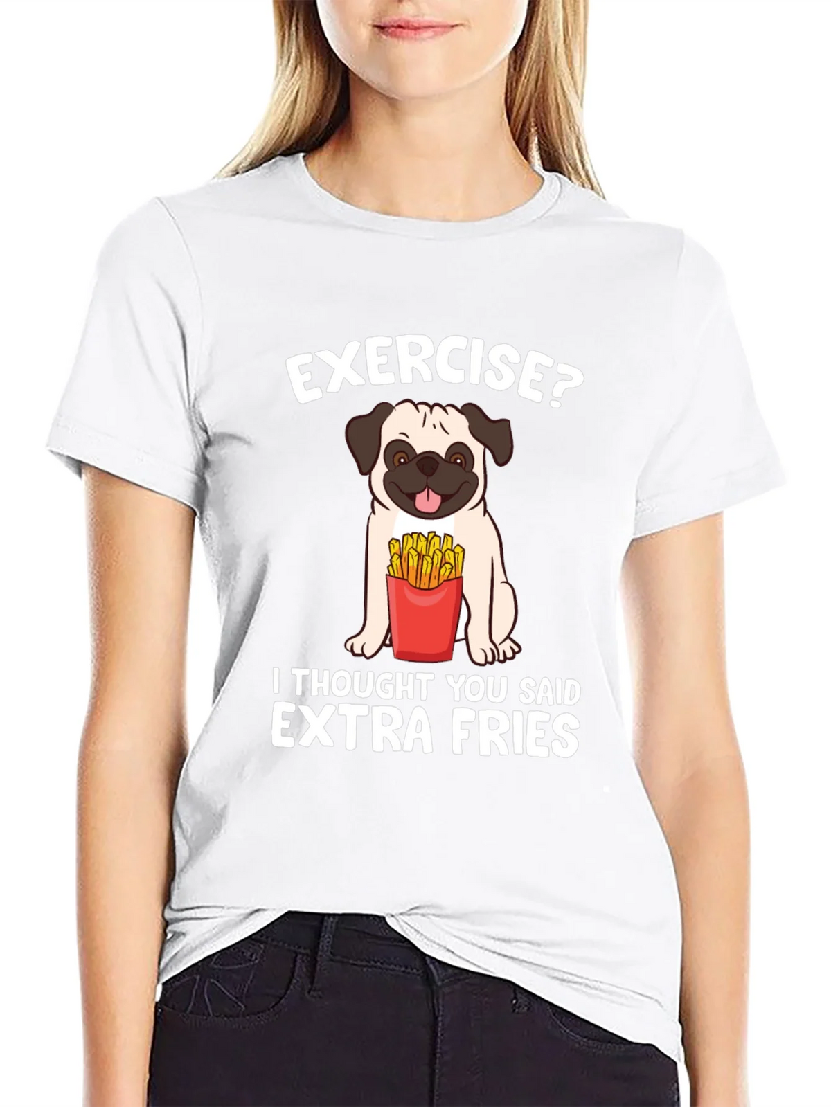 Exercise? Extra Fries T-Shirt product image 8
