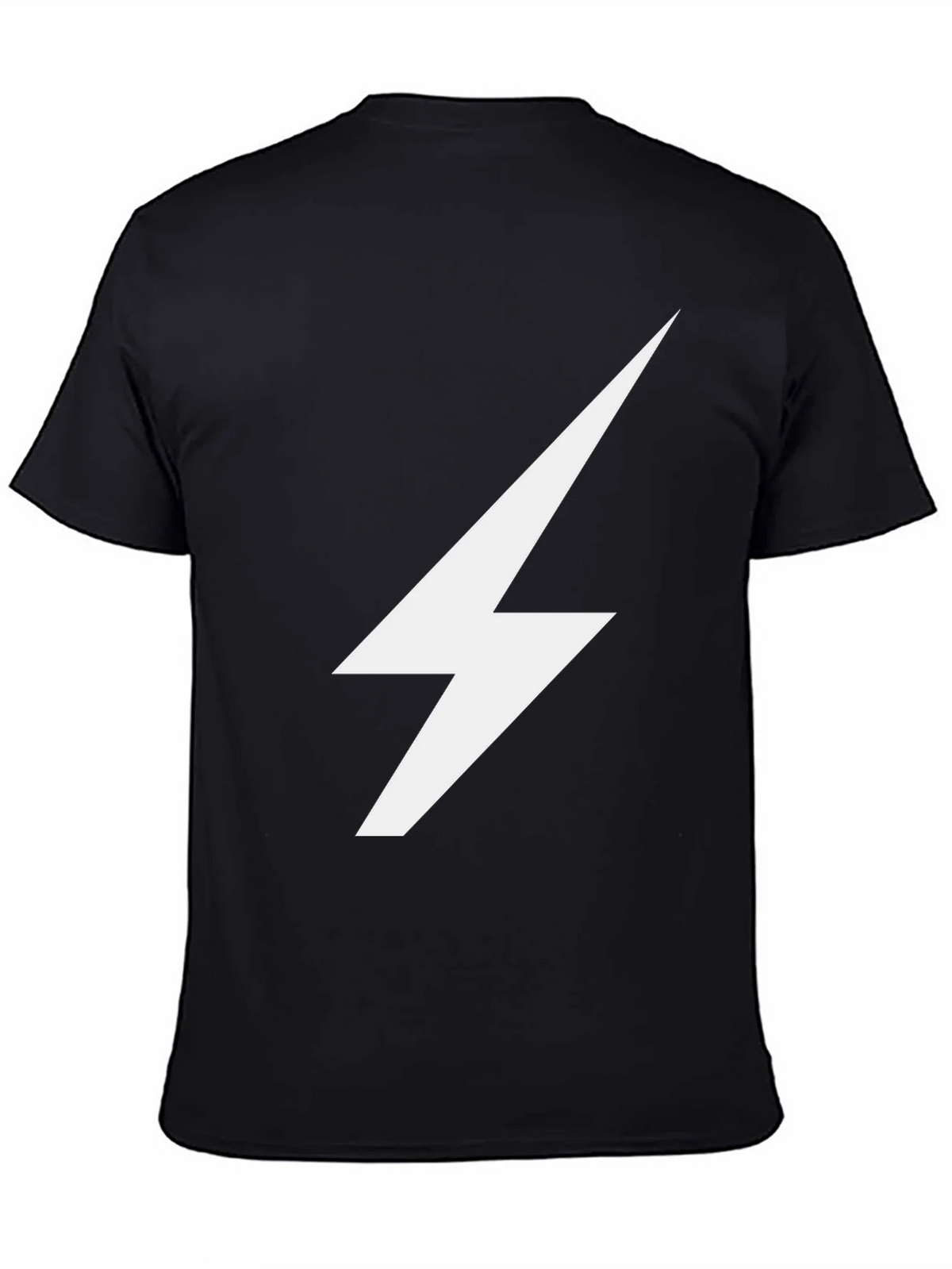 Lightning Bolt Graphic Tee - Sleek Black Cotton T-Shirt product image 4