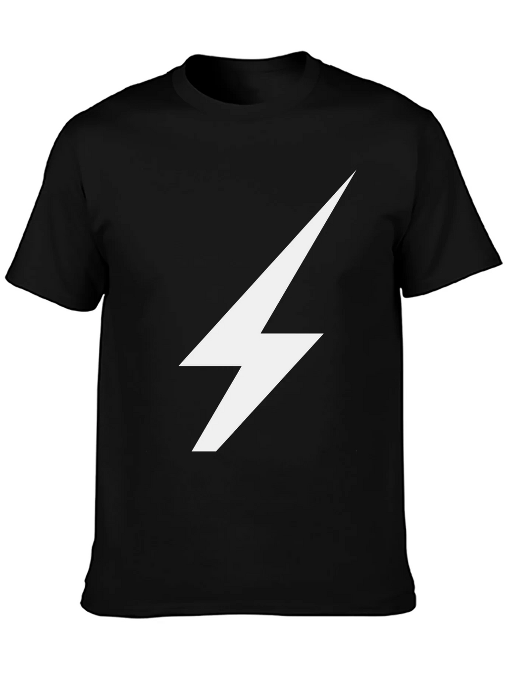 Lightning Bolt Graphic Tee - Sleek Black Cotton T-Shirt product image 3