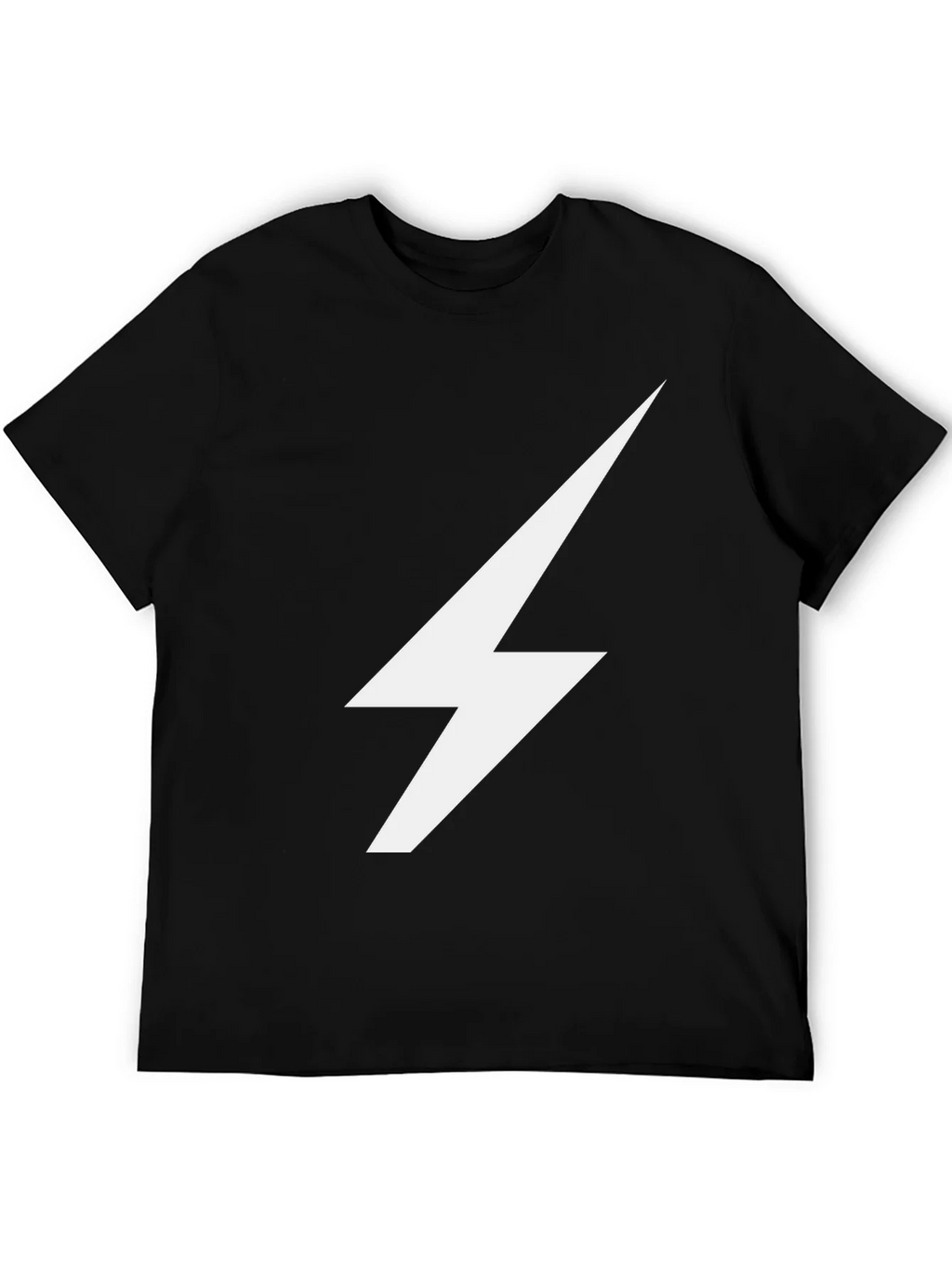 Lightning Bolt Graphic Tee - Sleek Black Cotton T-Shirt product image 5