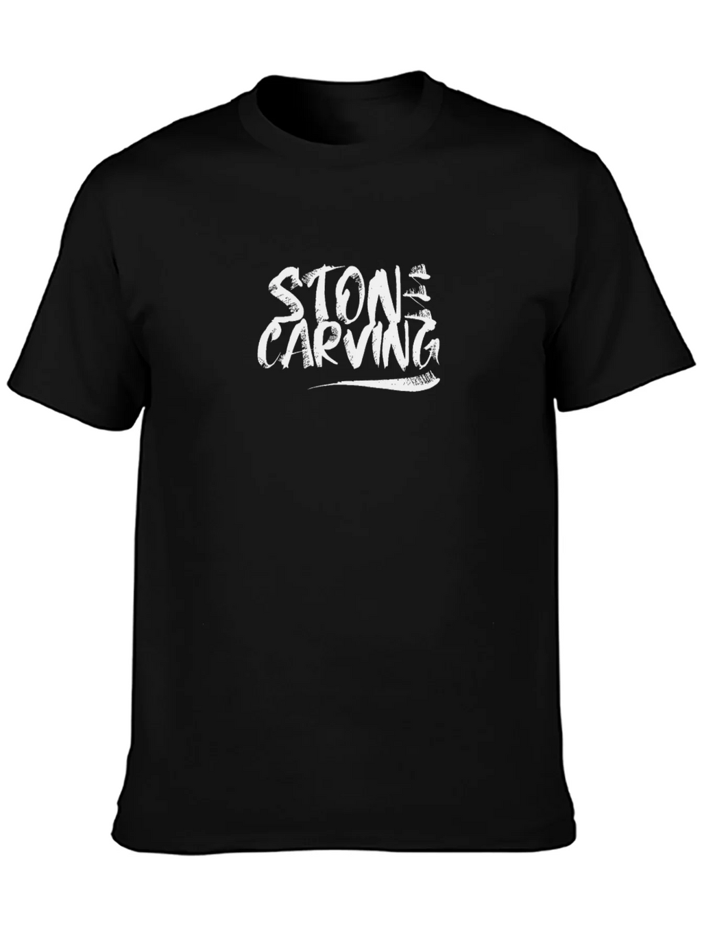 Stone Carving Graphic Black T-Shirt product image 3