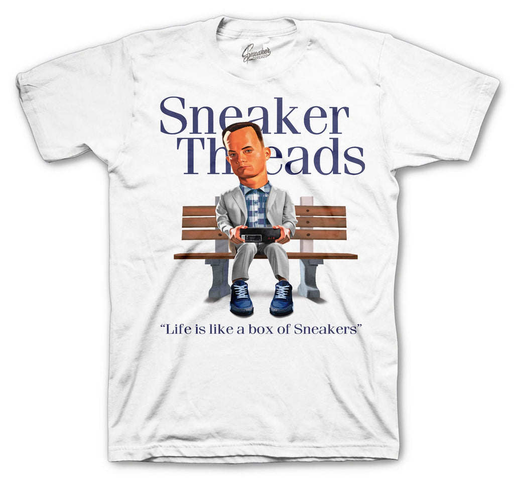 Retro 3 Midnight Navy Box Of sneakers Shirt
