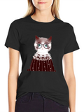 Cat in Glasses Graphic Tee product image 1