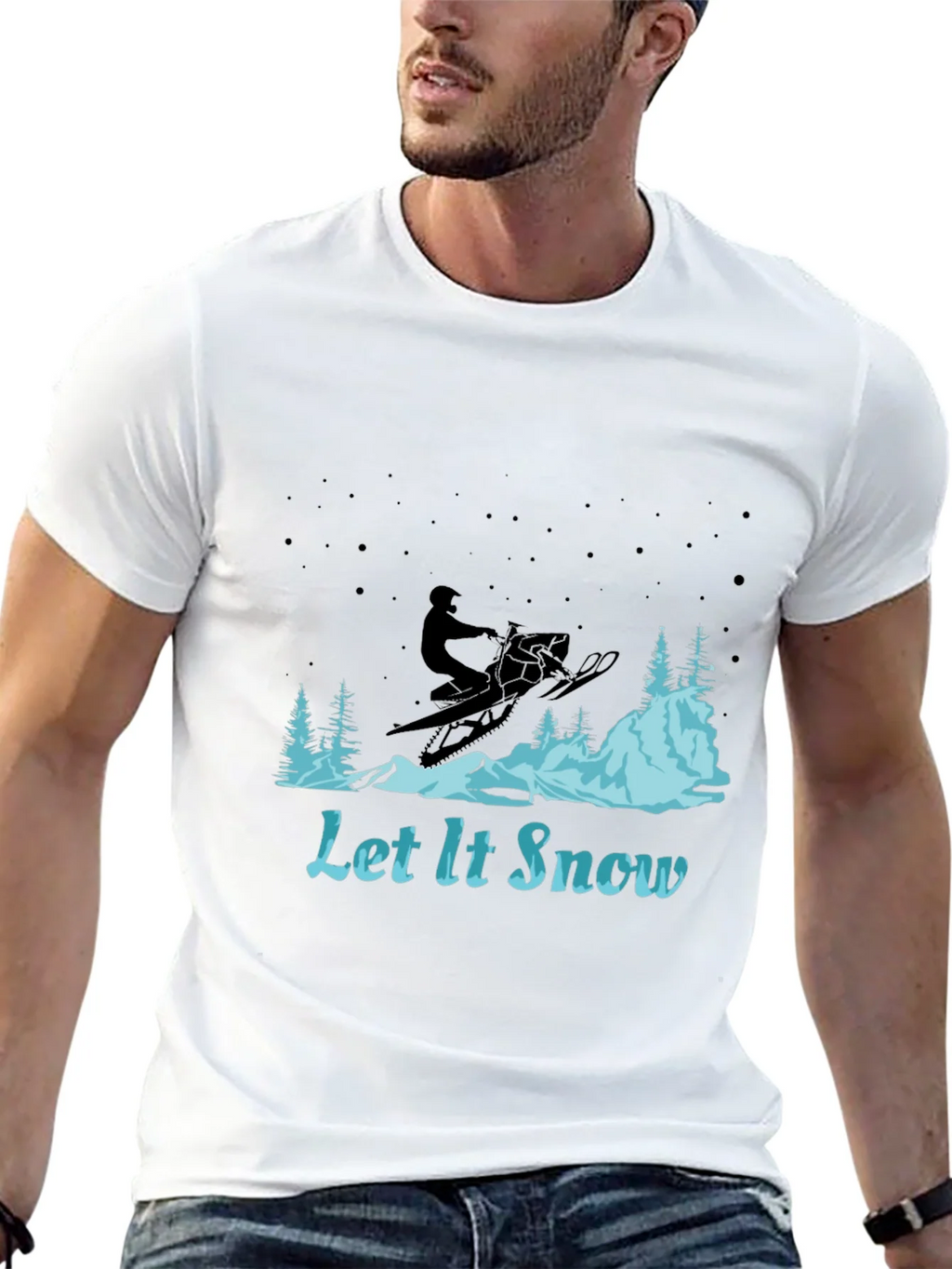 Let It Snow Graphic Tee - Snowmobile Design product image 7