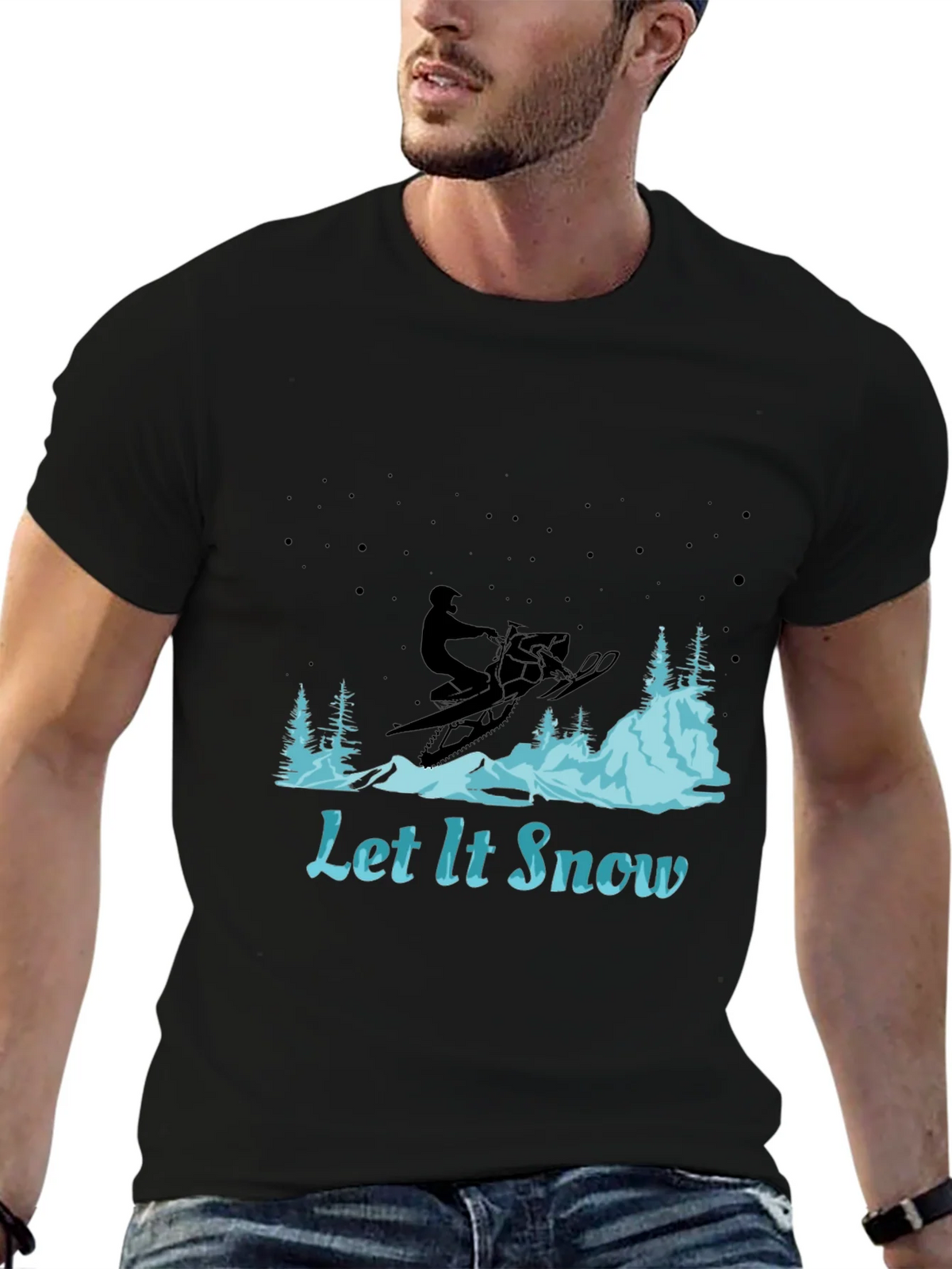 Let It Snow Graphic Tee - Snowmobile Design product image 2