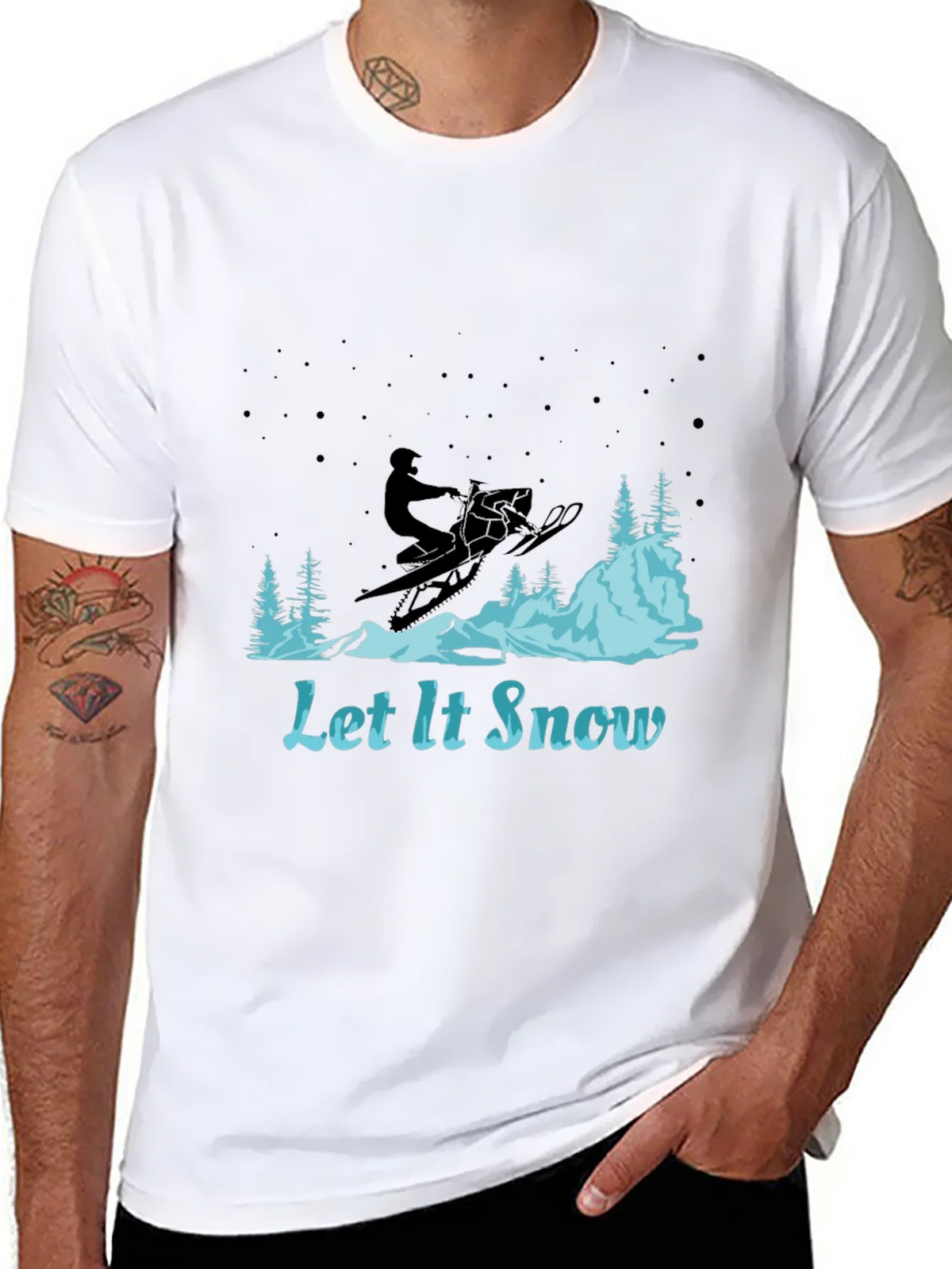 Let It Snow Graphic Tee - Snowmobile Design product image 3