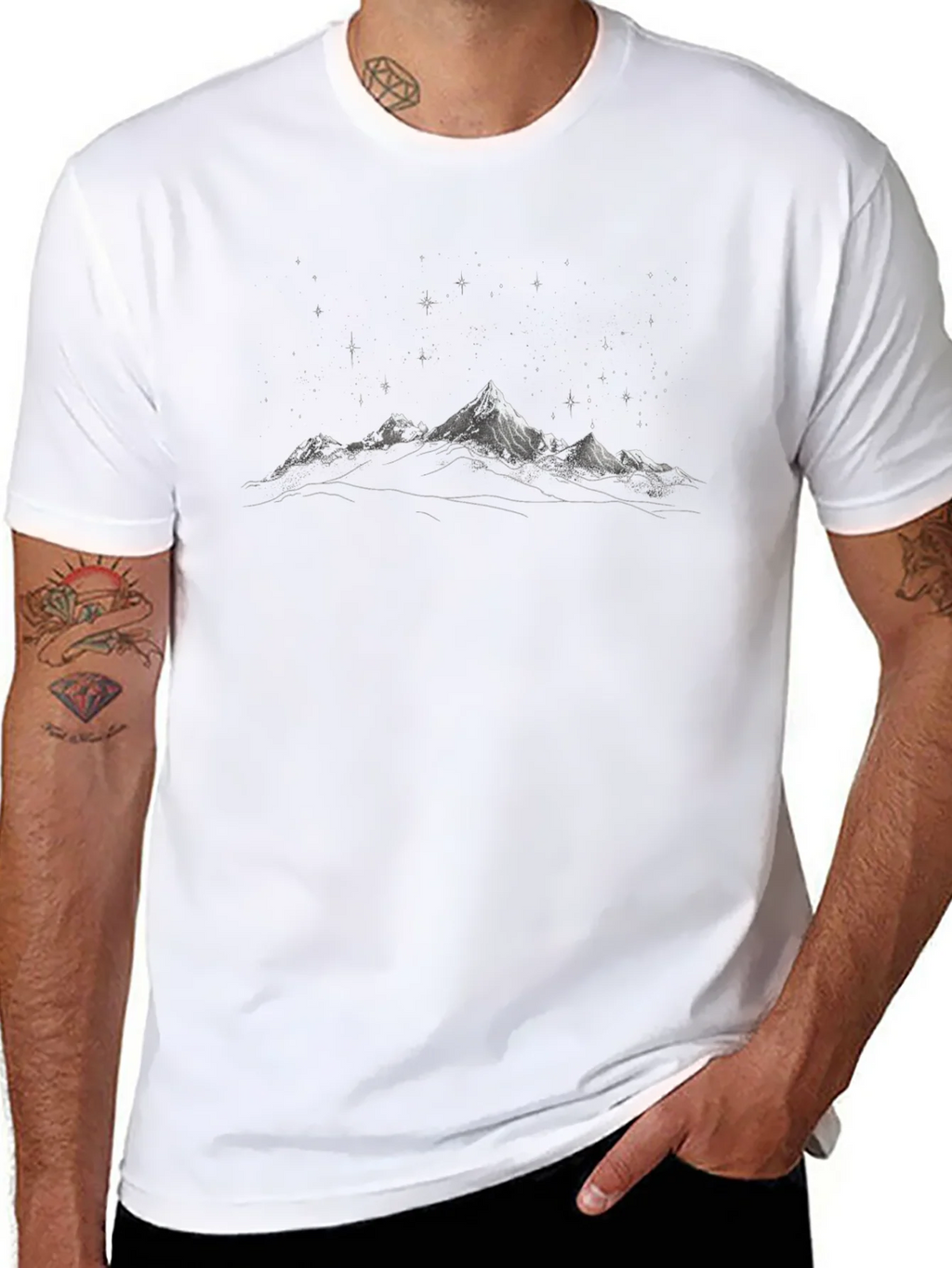 Black Mountain Starry Night T-Shirt product image 7