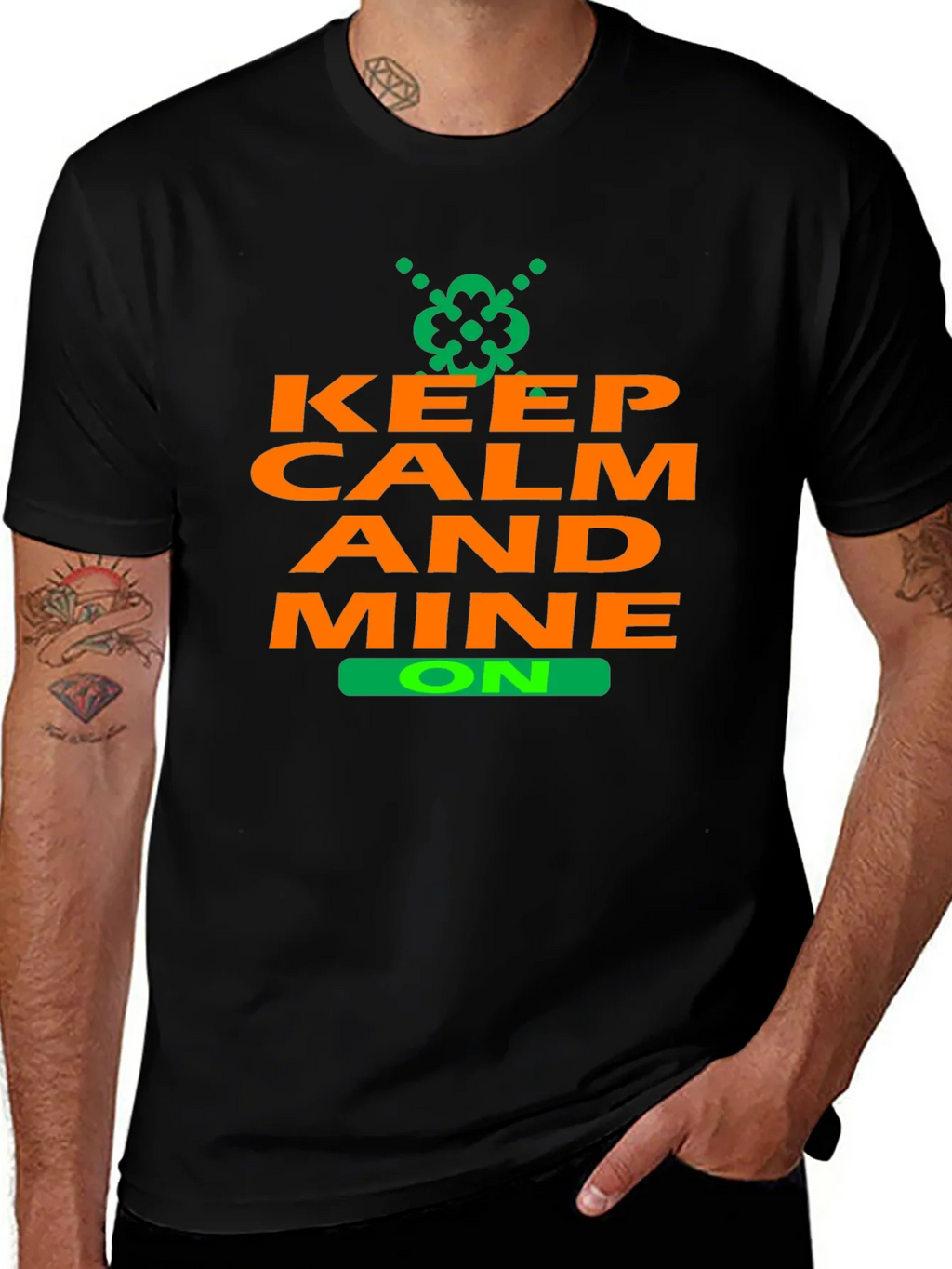 Keep Calm and Mine On T-Shirt - Black product image 1