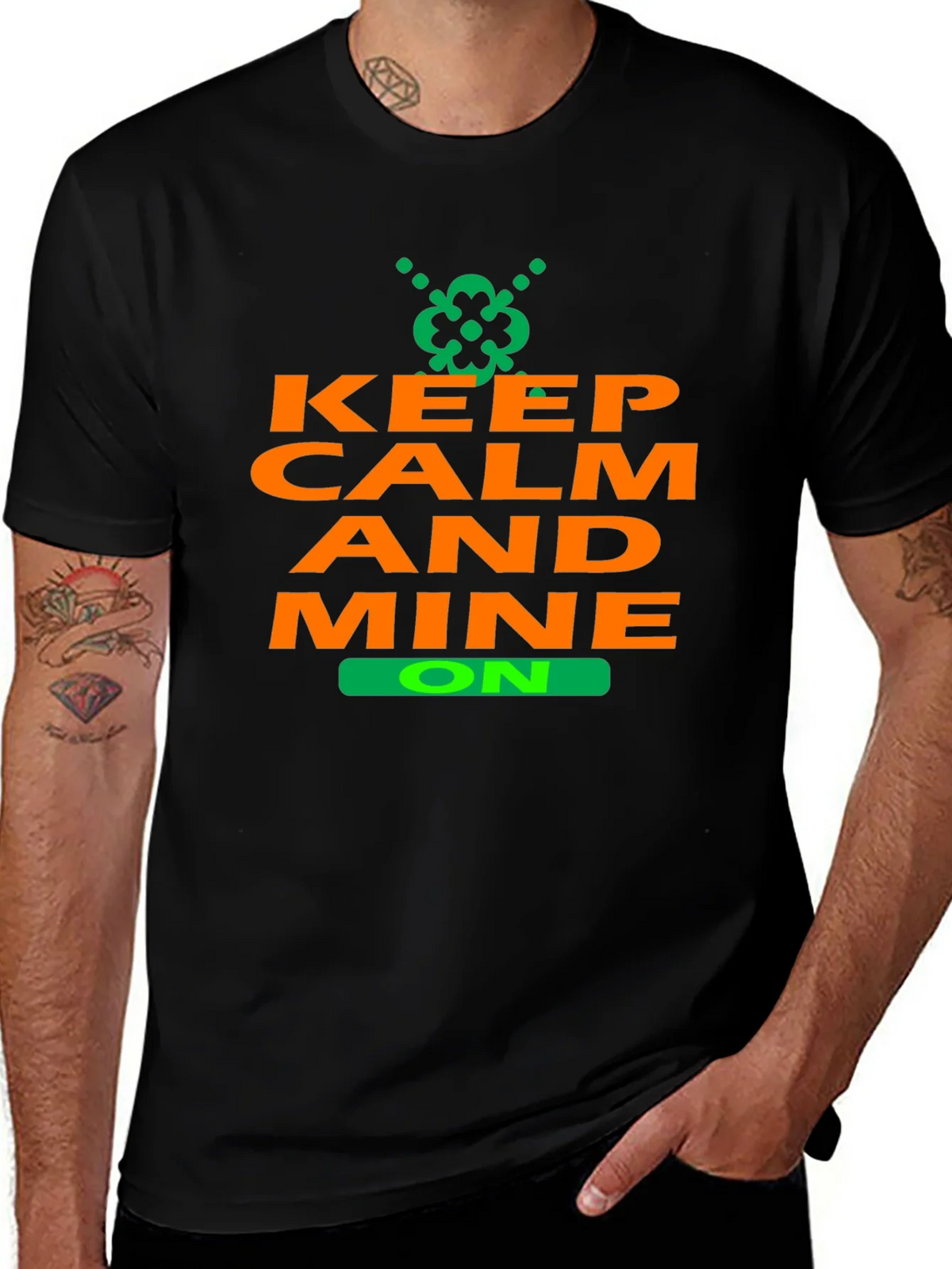 Keep Calm and Mine On T-Shirt - Black product image 1